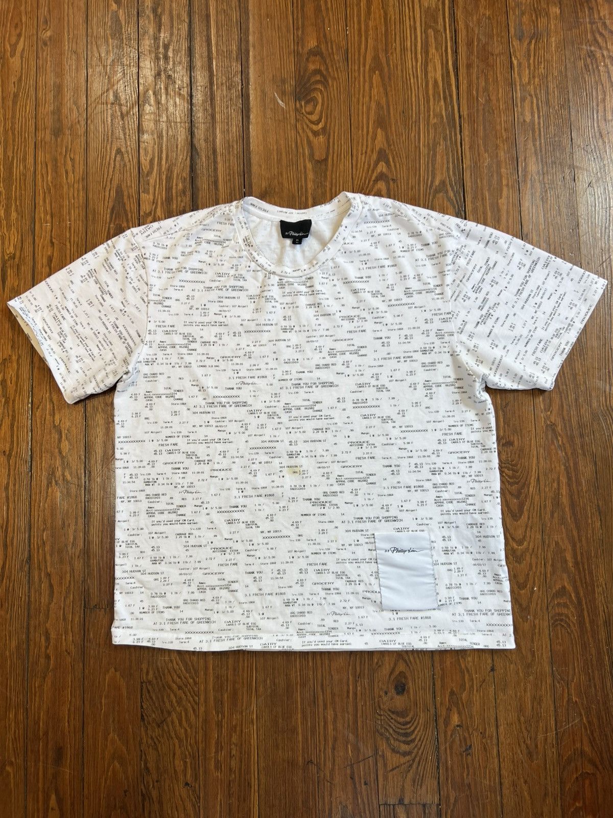 3.1 Phillip Lim Phillip Lim All Over Print Receipt Tee Size US XL / EU 56 / 4 - 2 Thumbnail