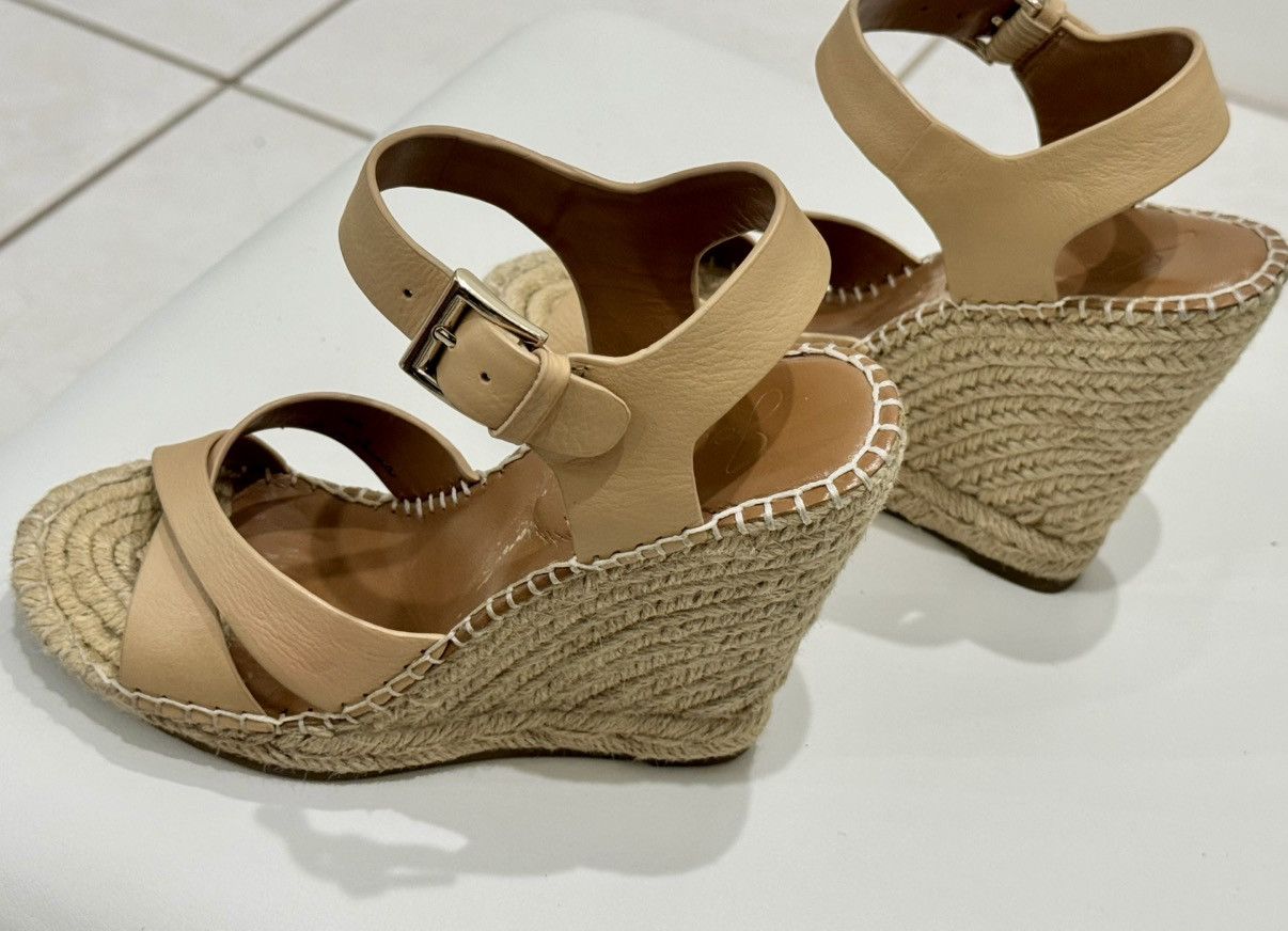 Joie Joie Beige Leather Espadrille Wedge Buckle Ankle Strap Size US 6.5 / IT 36.5 - 4 Thumbnail