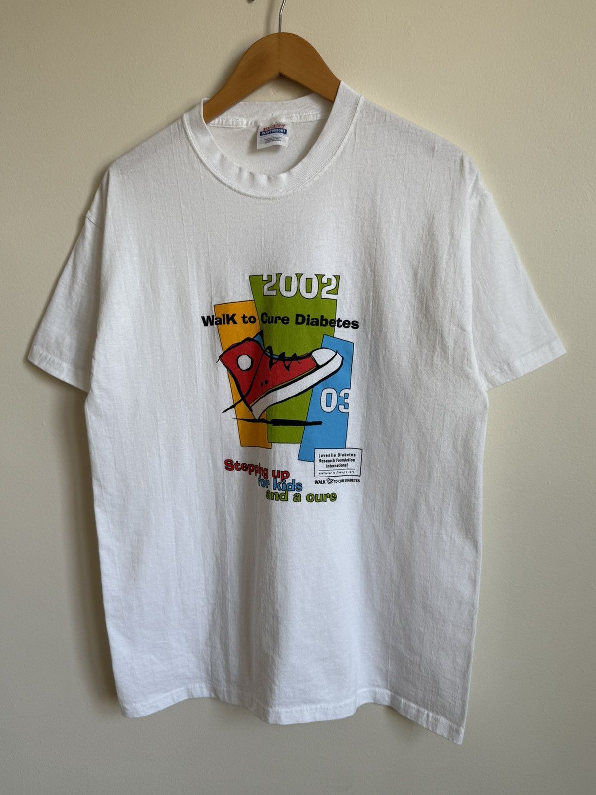 Vintage Vintage 2002 Walk to Cure Diabetes T-Shirt Hanes Heavyweight Size US L / EU 52-54 / 3 - 1 Thumbnail
