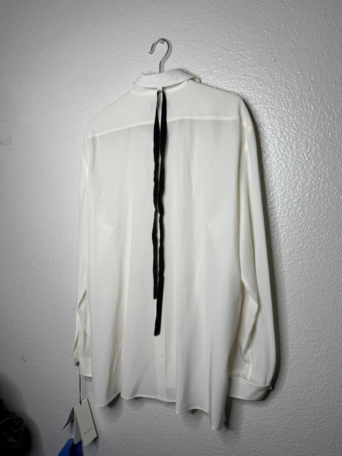 Gucci Gucci Uniform Silk Button Up Long Sleeve Shirt Cream New Size XL / US 12-14 / IT 48-50 - 2 Thumbnail