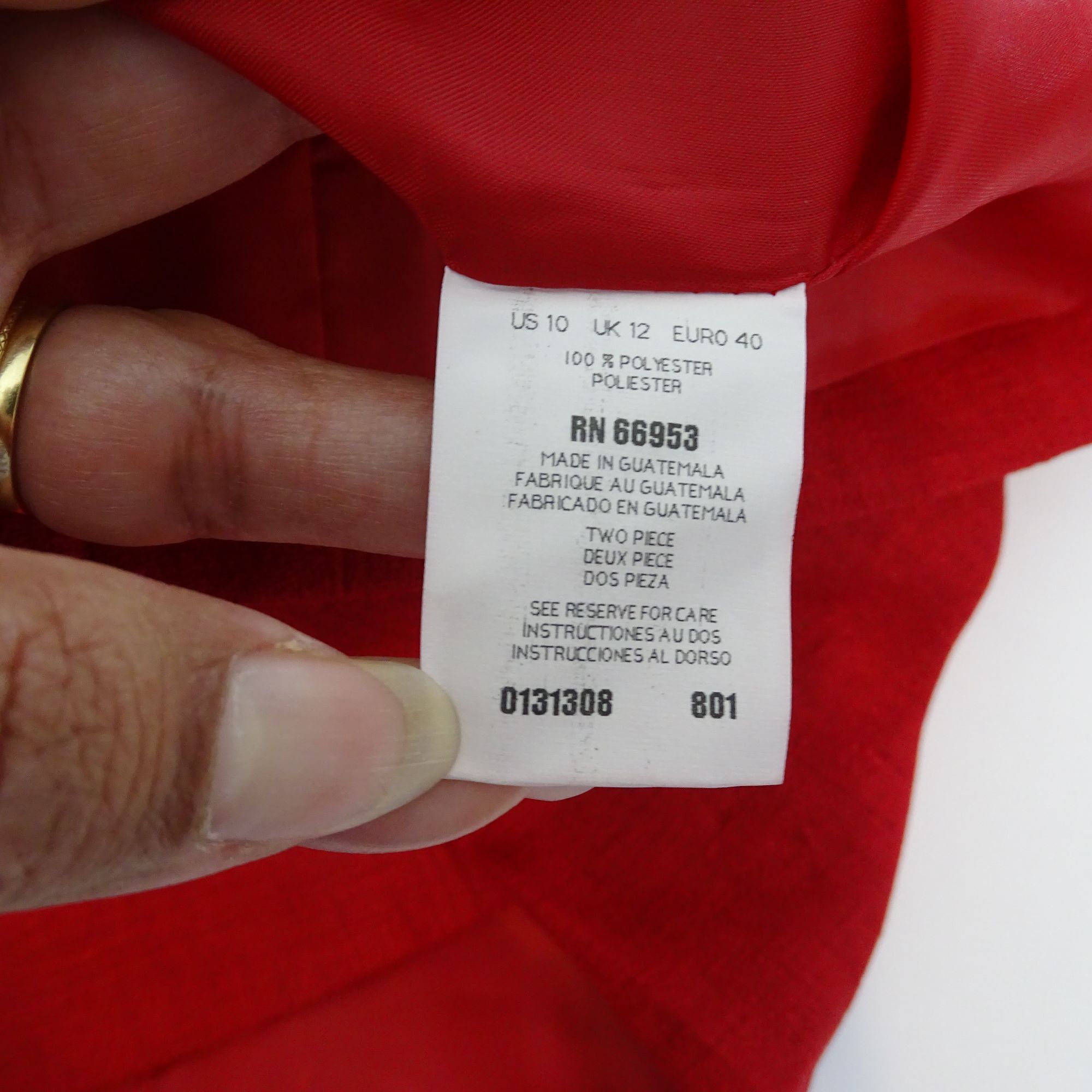 Other Vintage Leslie Fay 2 Pc Red Skirt Suit Women Size 10 Size L / US 10 / IT 46 - 9 Thumbnail