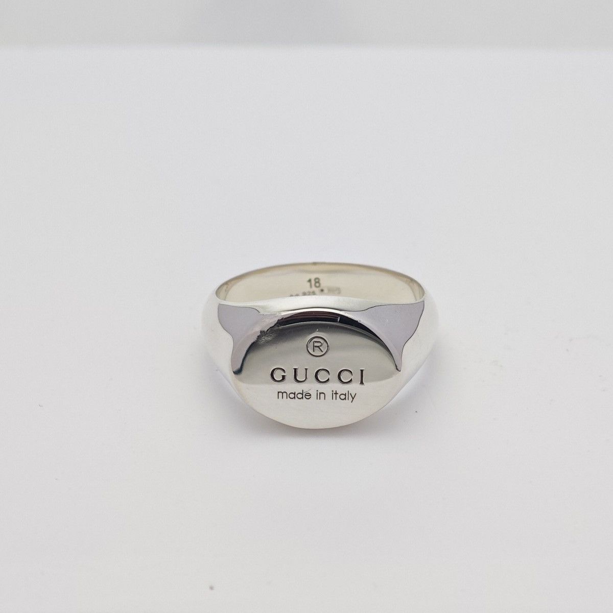 Gucci Gucci Trademark Sterling Silver Chevalier Oval Ring Size ONE SIZE - 2 Thumbnail