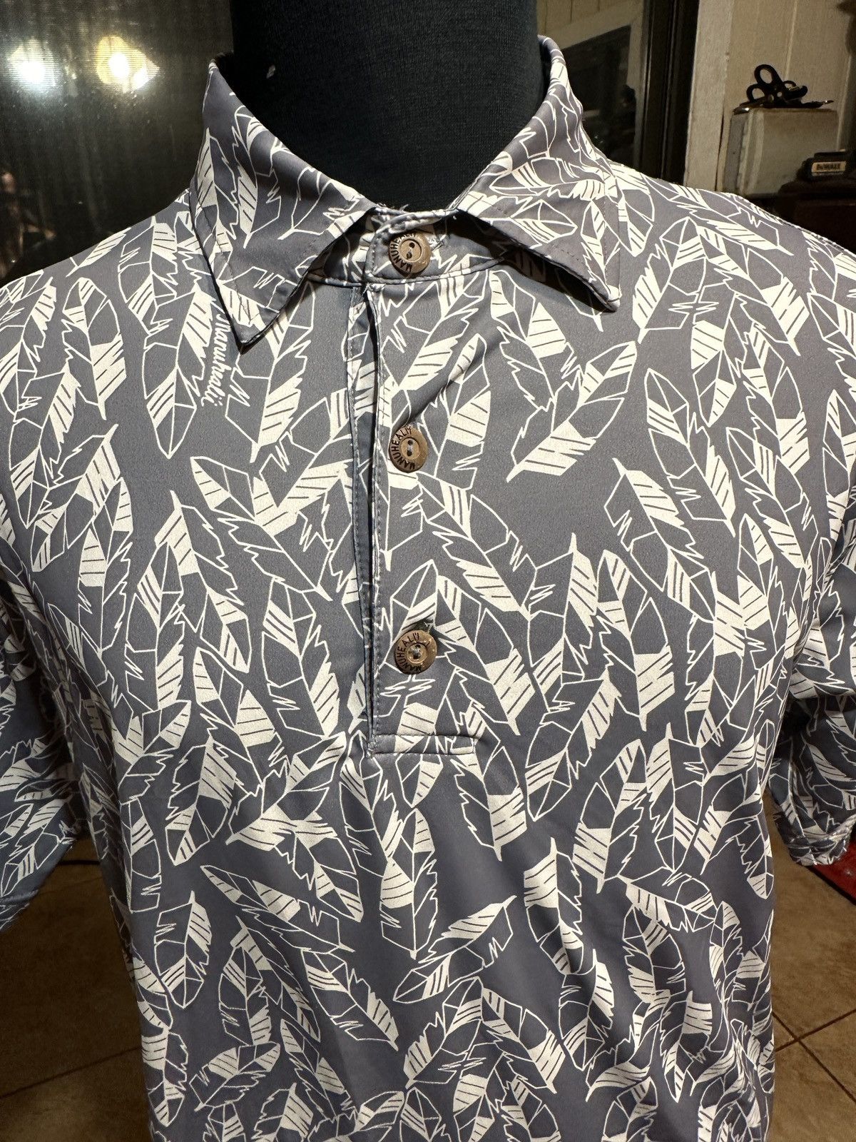 Other Manuhealii Gray Feather Print Polo Shirt Men's Small Size US S / EU 44-46 / 1 - 3 Thumbnail