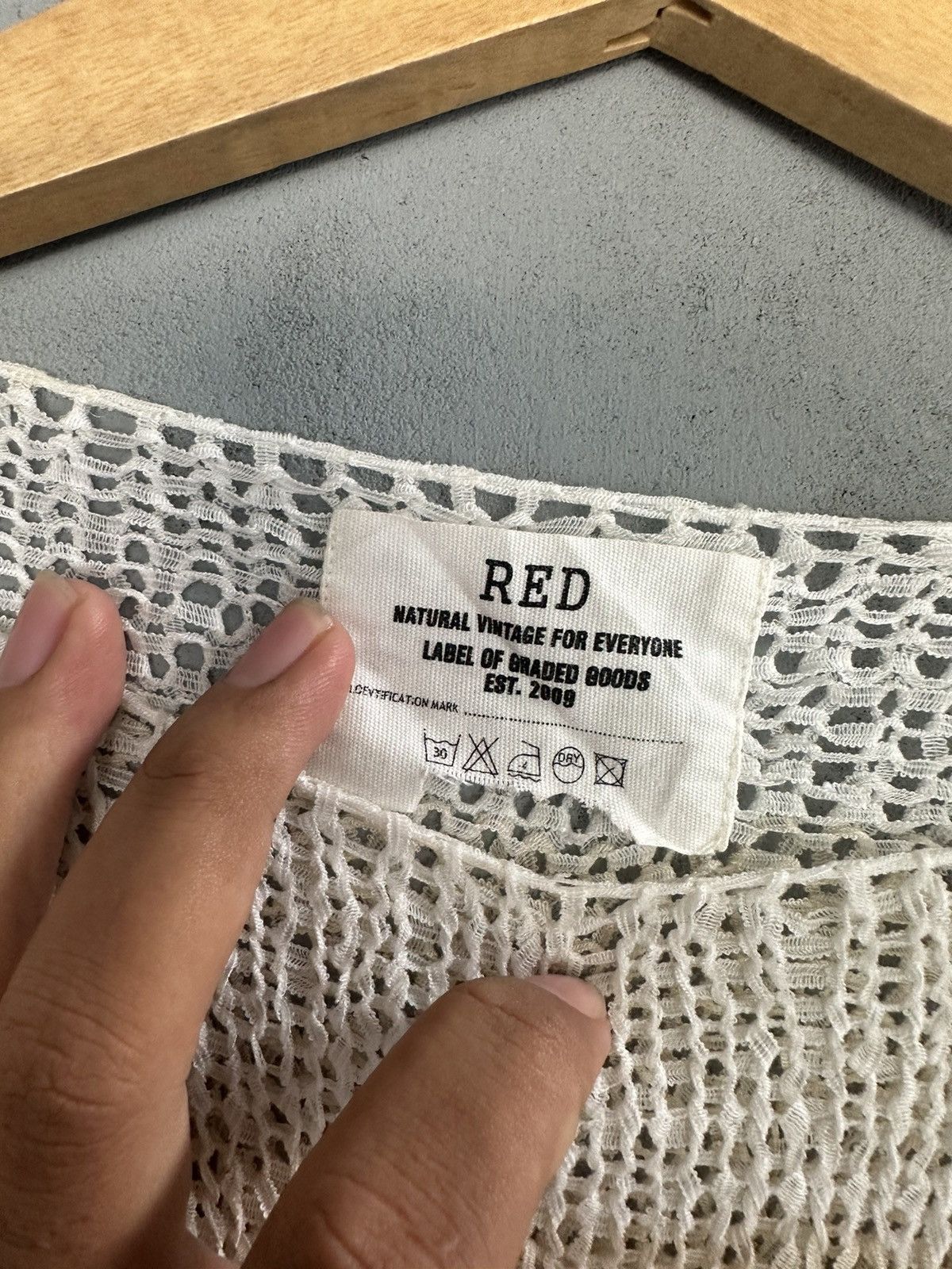 Beauty Beast × Hysteric Glamour × Japanese Brand Distressed Knit Fishnet Grunge RED Sweater Like Number Nine Size US M / EU 48-50 / 2 - 5 Thumbnail