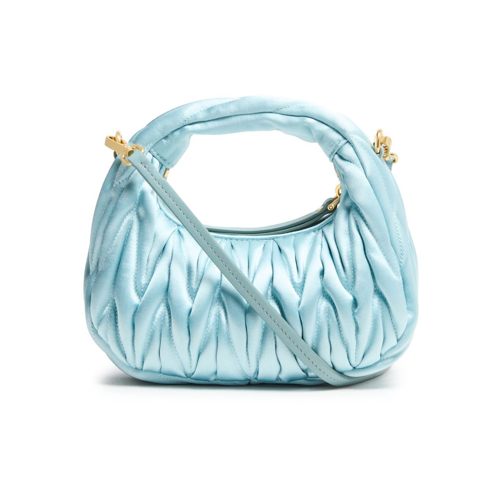 Miu Miu MIU MIU Wander Mini Blue Hobo Bag New And Authentic Size ONE SIZE - 3 Thumbnail