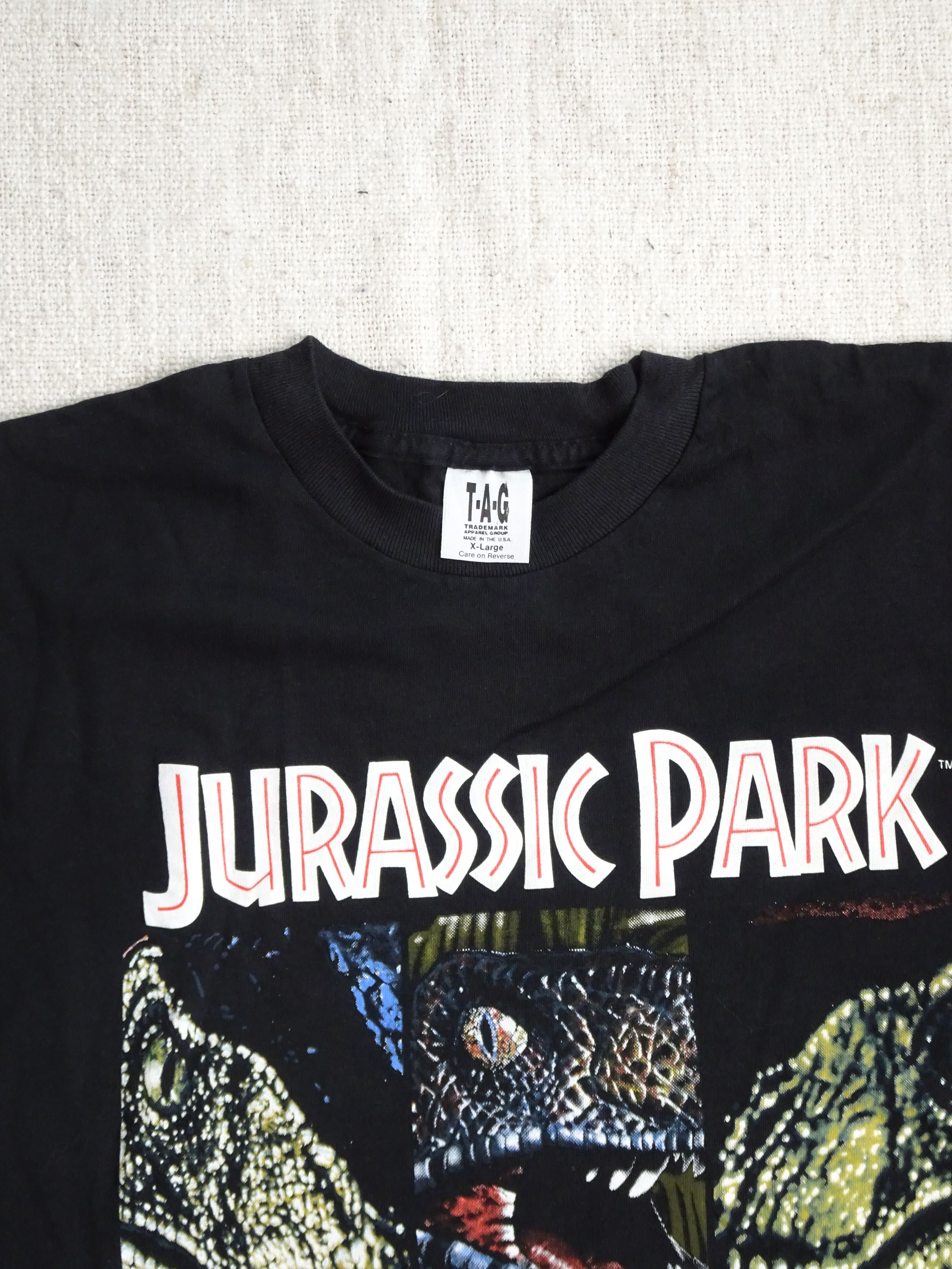 Vintage Vtg 90s Single Stitch Jurassic Park Graphic Tee T.A.G Size US XL / EU 56 / 4 - 3 Thumbnail