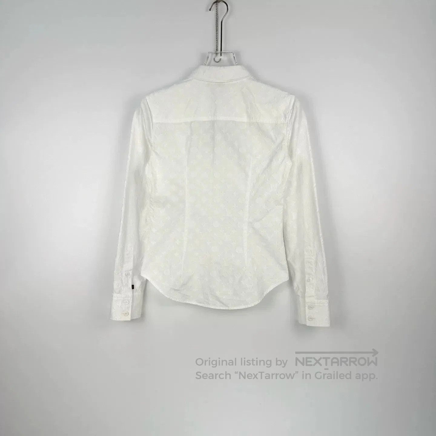 Louis Vuitton LV White Patterned Long Sleeve Shirt. Size US XS / EU 42 / 0 - 4 Thumbnail