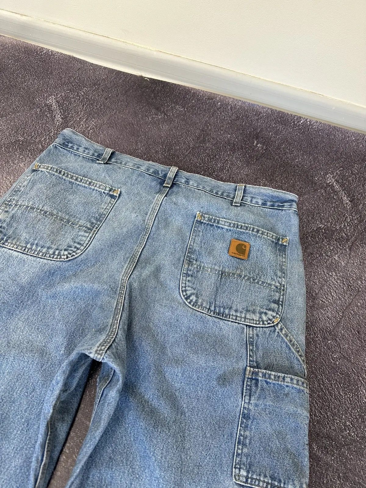 Carhartt × Vintage Vintage Carhartt Original Dungaree Fit Blue Denim Jeans Size US 38 / EU 54 - 5 Thumbnail