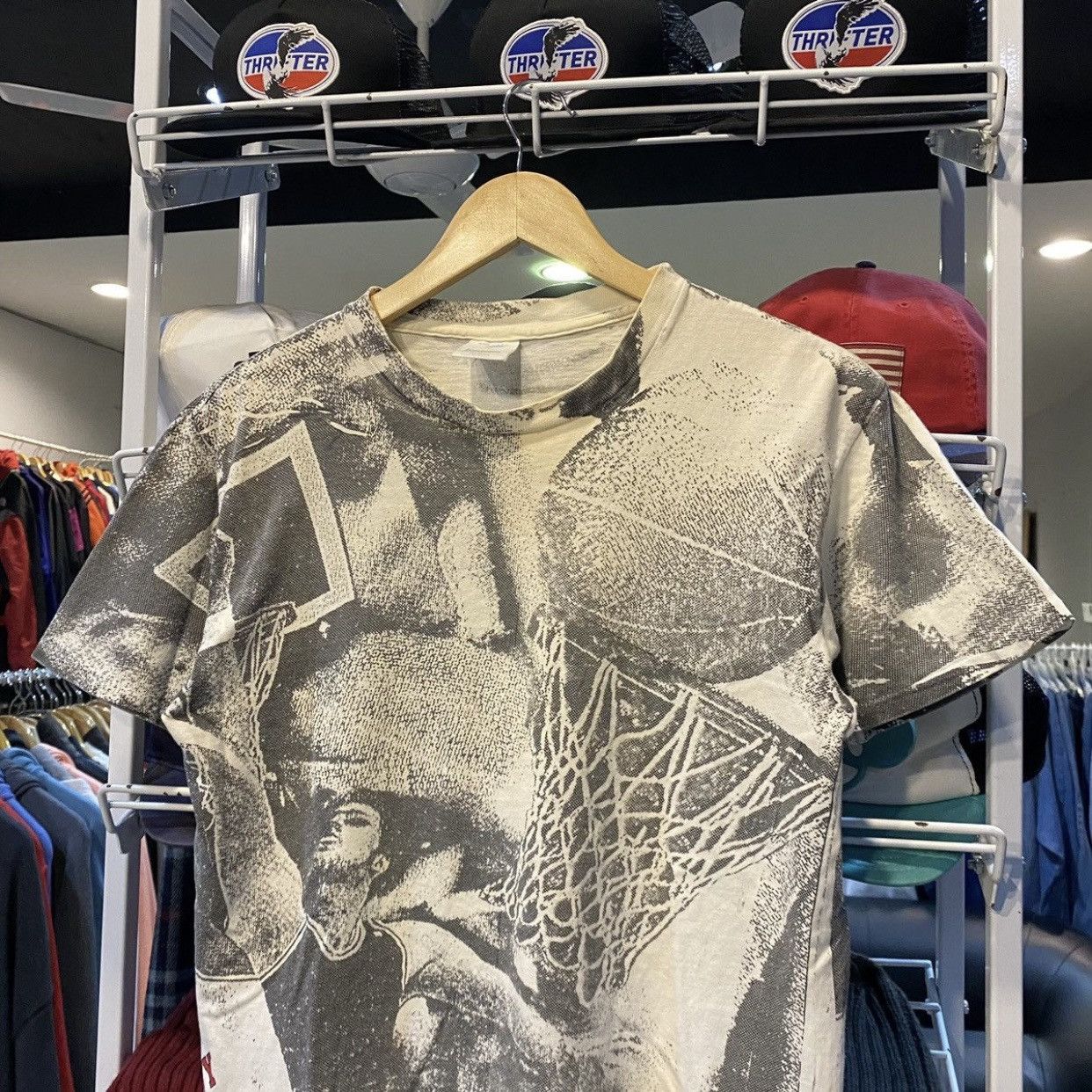 NBA Vintage 90s NBA All Over Print (AOP) Basketball Graphic Tee Size US M / EU 48-50 / 2 - 3 Thumbnail