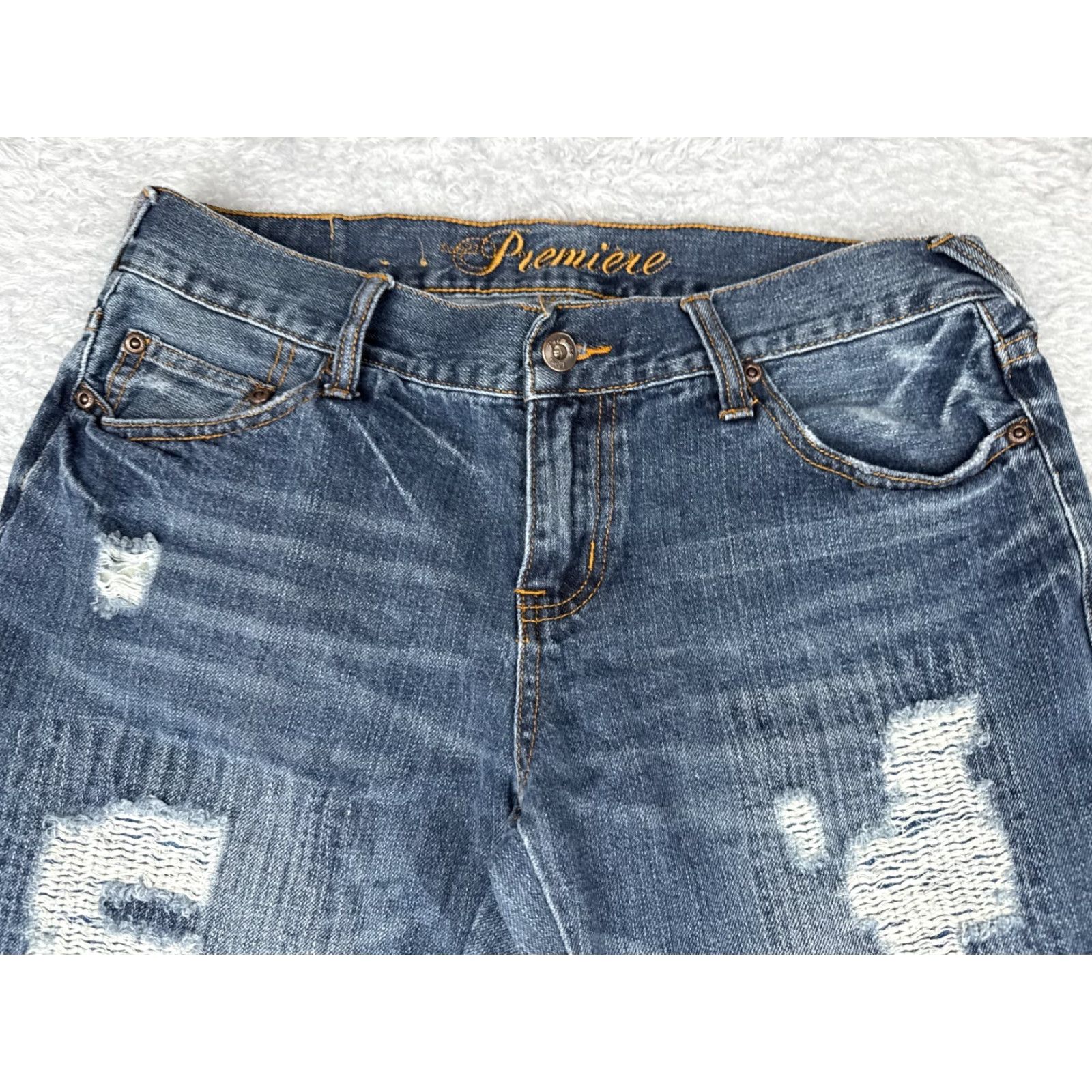 Vintage Rue21 Jeans Junior 9 Blue Denim Bootcut Distressed Premiere Low Cotton 30x31 Jeans Womens Boys Girls Mens Size 30" / US 8 / IT 44 - 4 Thumbnail