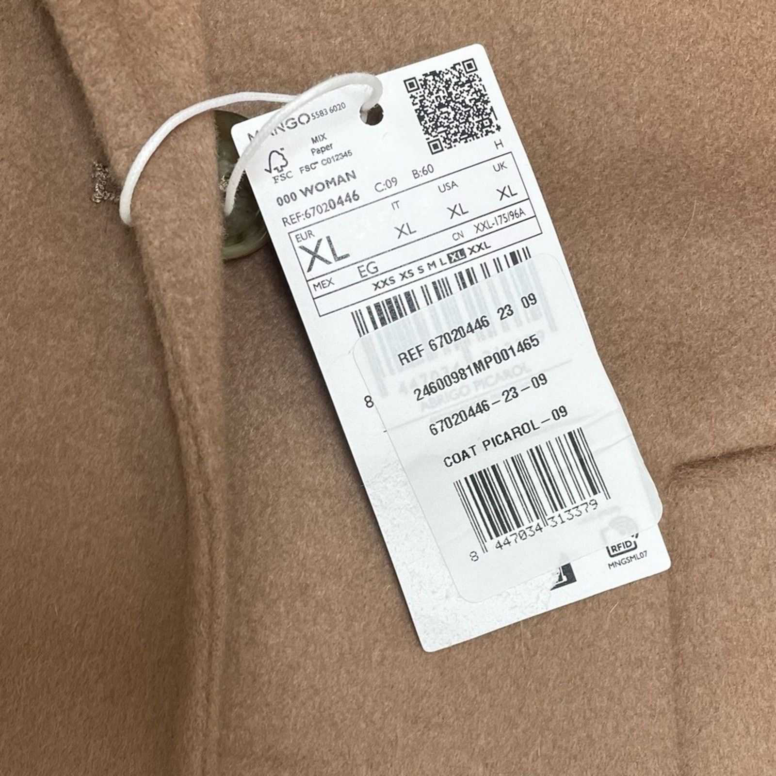 Mango MNG Women's Double-Breasted Oversized Wool Coat size XL Size XL / US 12-14 / IT 48-50 - 9 Thumbnail