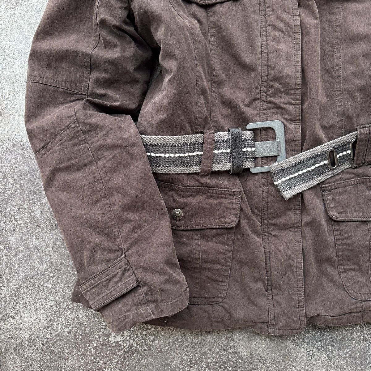 Orsay Y2K Vintage Military Utility Style Belted Jacket