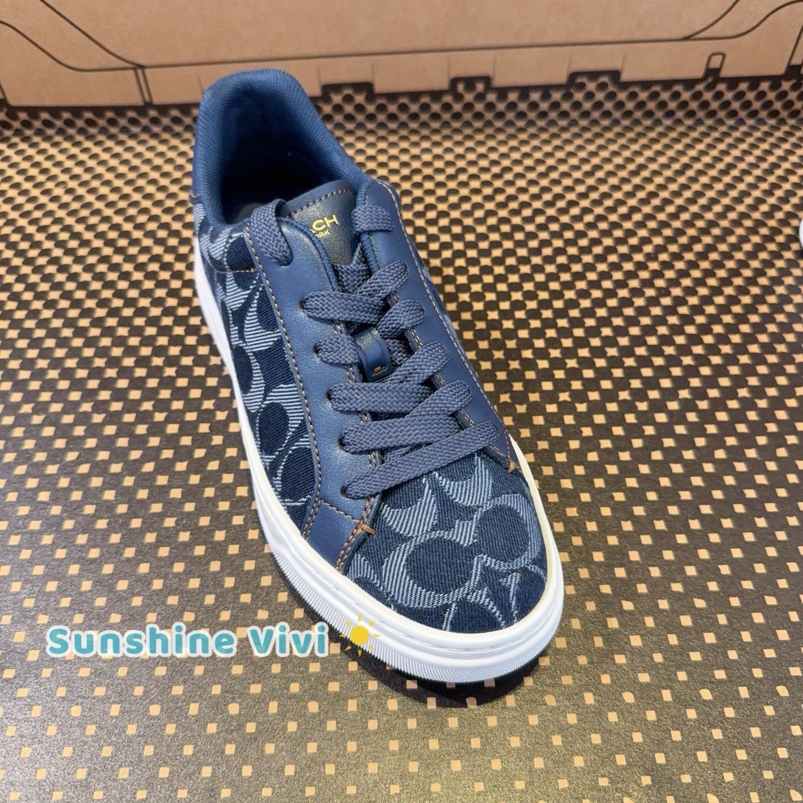 Coach NEW Coach High Line Sneaker Denim Deep Blue CBO10 us5.5 Size US 5.5 / IT 35.5 - 1 Thumbnail