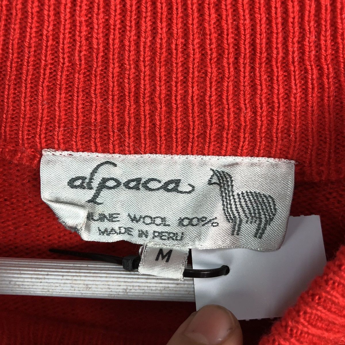 Homespun Knitwear × Japanese Brand Alpaca peru Red vintage Knitwear #A2189 Size M / US 6-8 / IT 42-44 - 9 Thumbnail