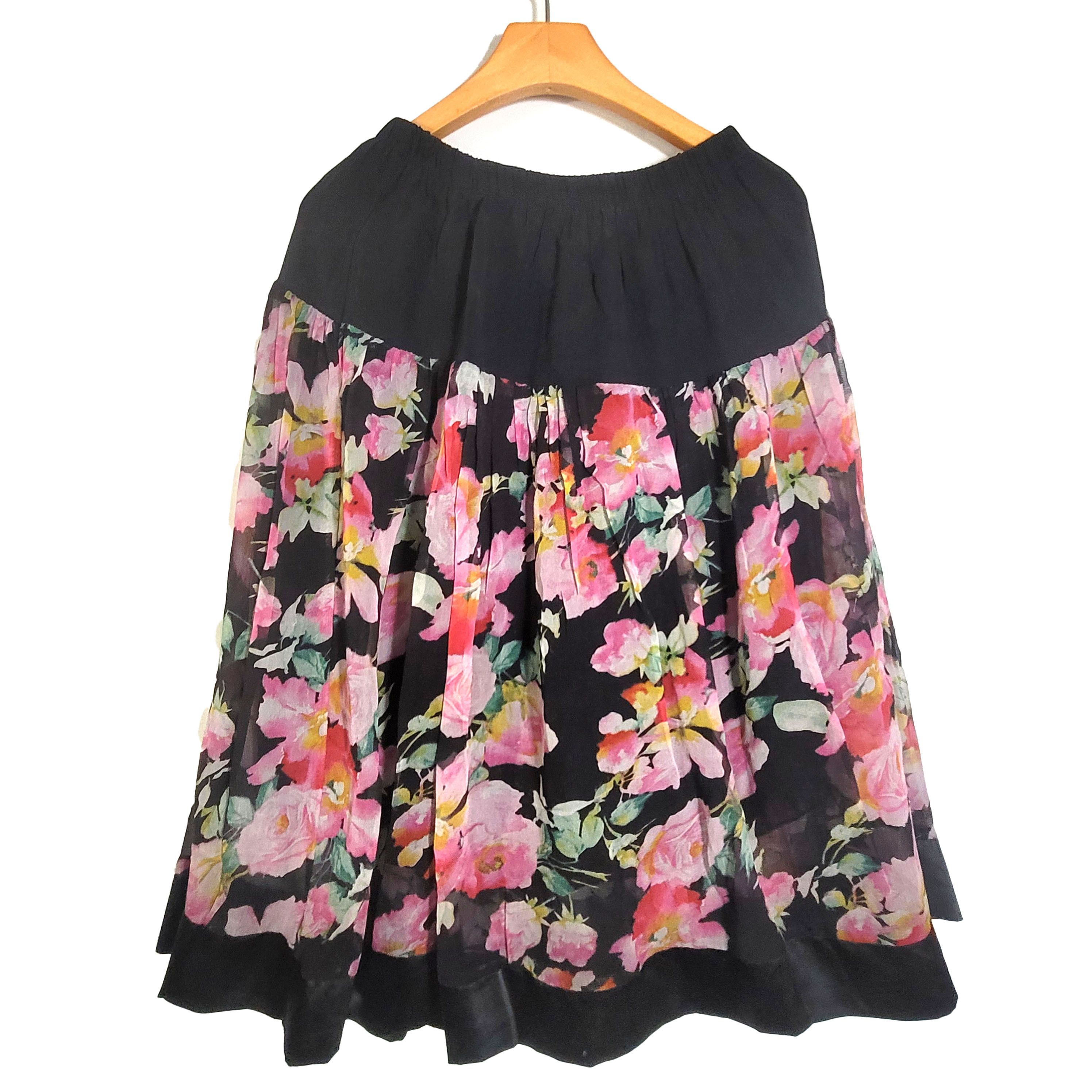 Other Women's 100% Silk A-Line Skirt Elastic Waist SBK103 Size 27" / US 4 / IT 40 - 1 Thumbnail