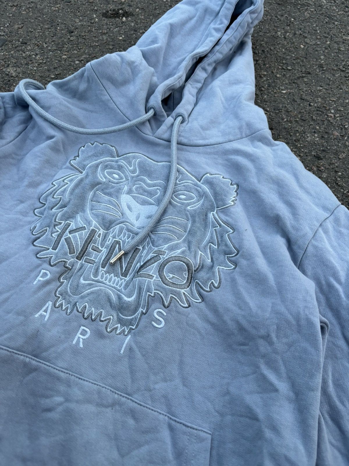 Japanese Brand × Kenzo Y2k Light blue Sweatshirt with embroidery logo Kenzo hoodie Size M / US 6-8 / IT 42-44 - 2 Thumbnail
