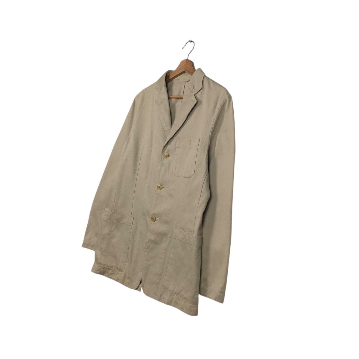 Japanese Brand CK Beige Cotton Twill Blazer / Work Jacket — L Issey Miyake Size US L / EU 52-54 / 3 - 3 Thumbnail
