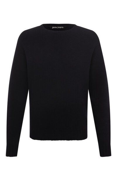Palm Angels o1in1s0225 Q:1 / Curved Logo Sweater in Navy Blue/White Size US S / EU 44-46 / 1 - 1 Thumbnail