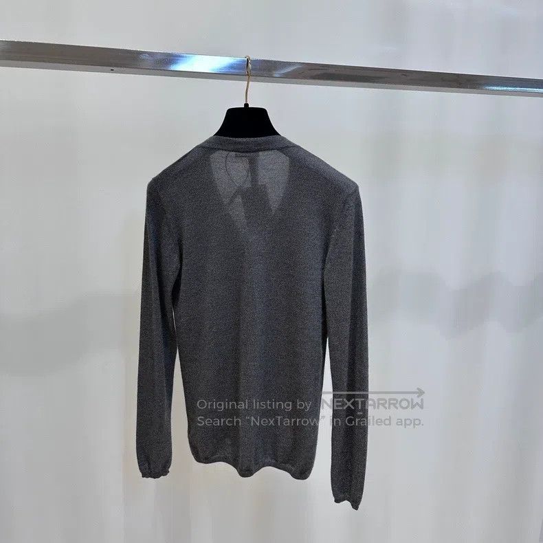 Brunello Cucinelli Brunello Cucinelli Dark gray V-neck knitted sweater Size L / US 10 / IT 46 - 2 Thumbnail