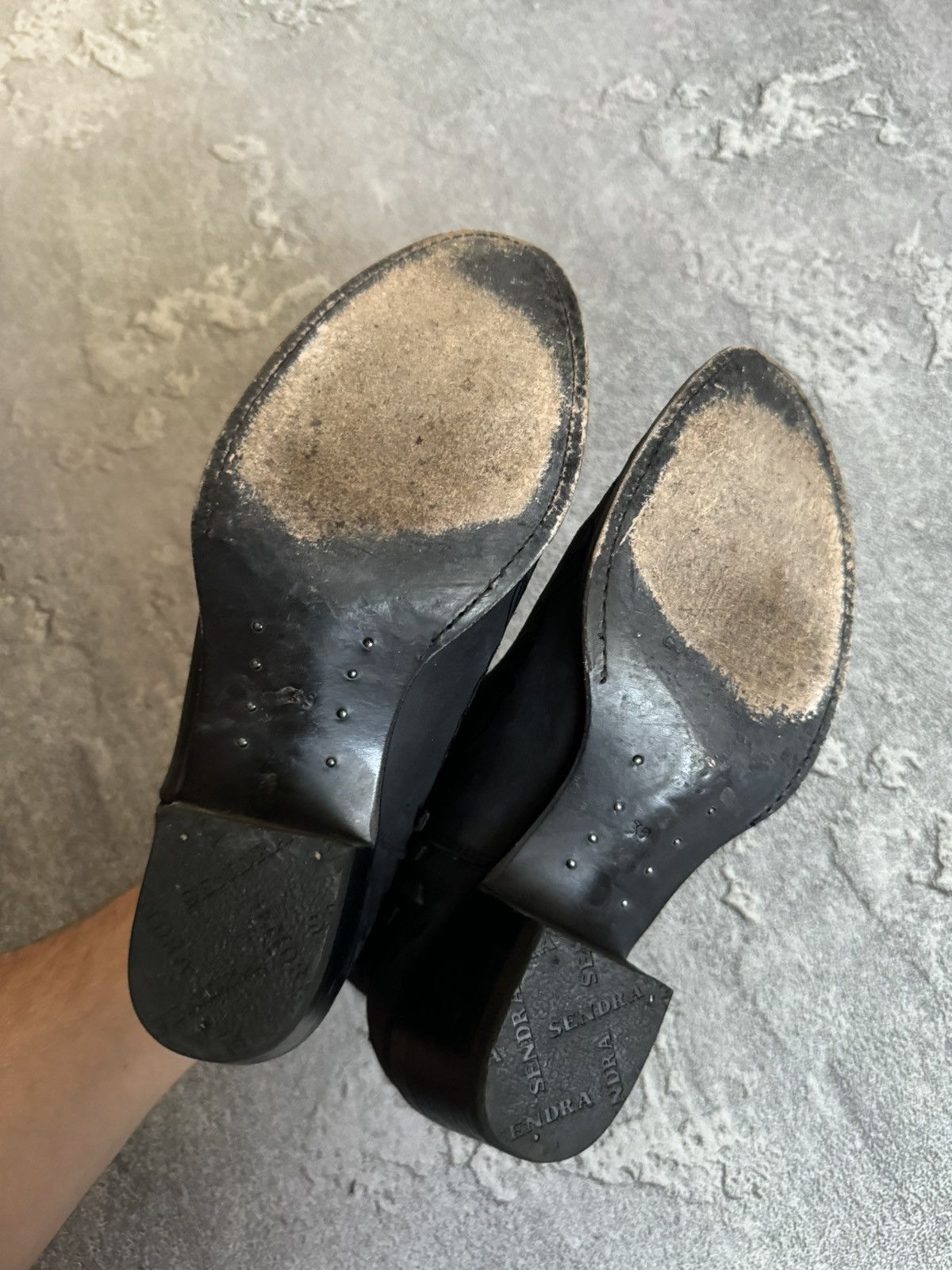 Sendra × Vintage Sendra 39 Wmns black leather cowboy boots hi top Size US 9 / IT 39 - 10 Thumbnail