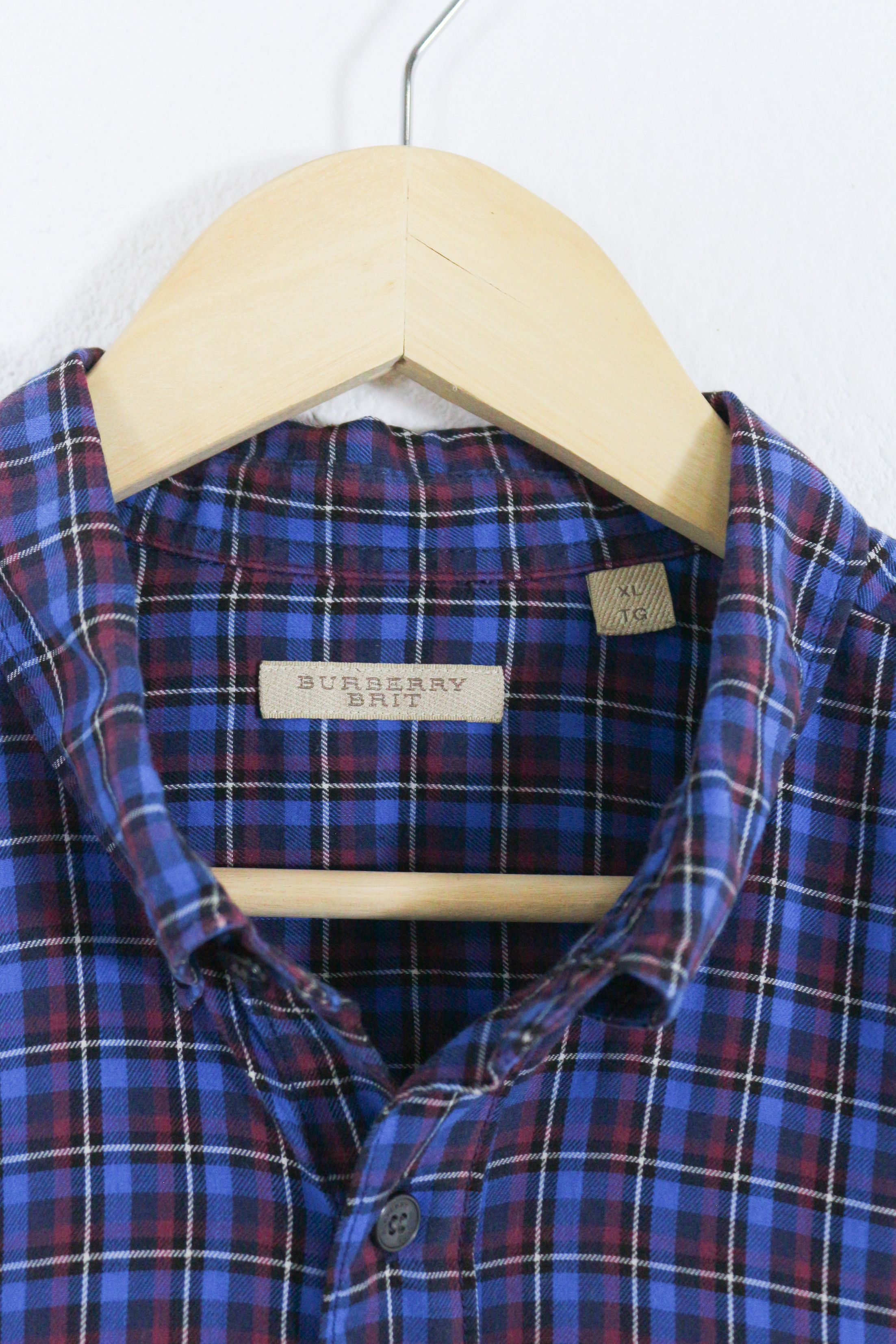 Burberry Burberry Brit Logo Blue Check Flannel Shirt Size US XL / EU 56 / 4 - 3 Thumbnail