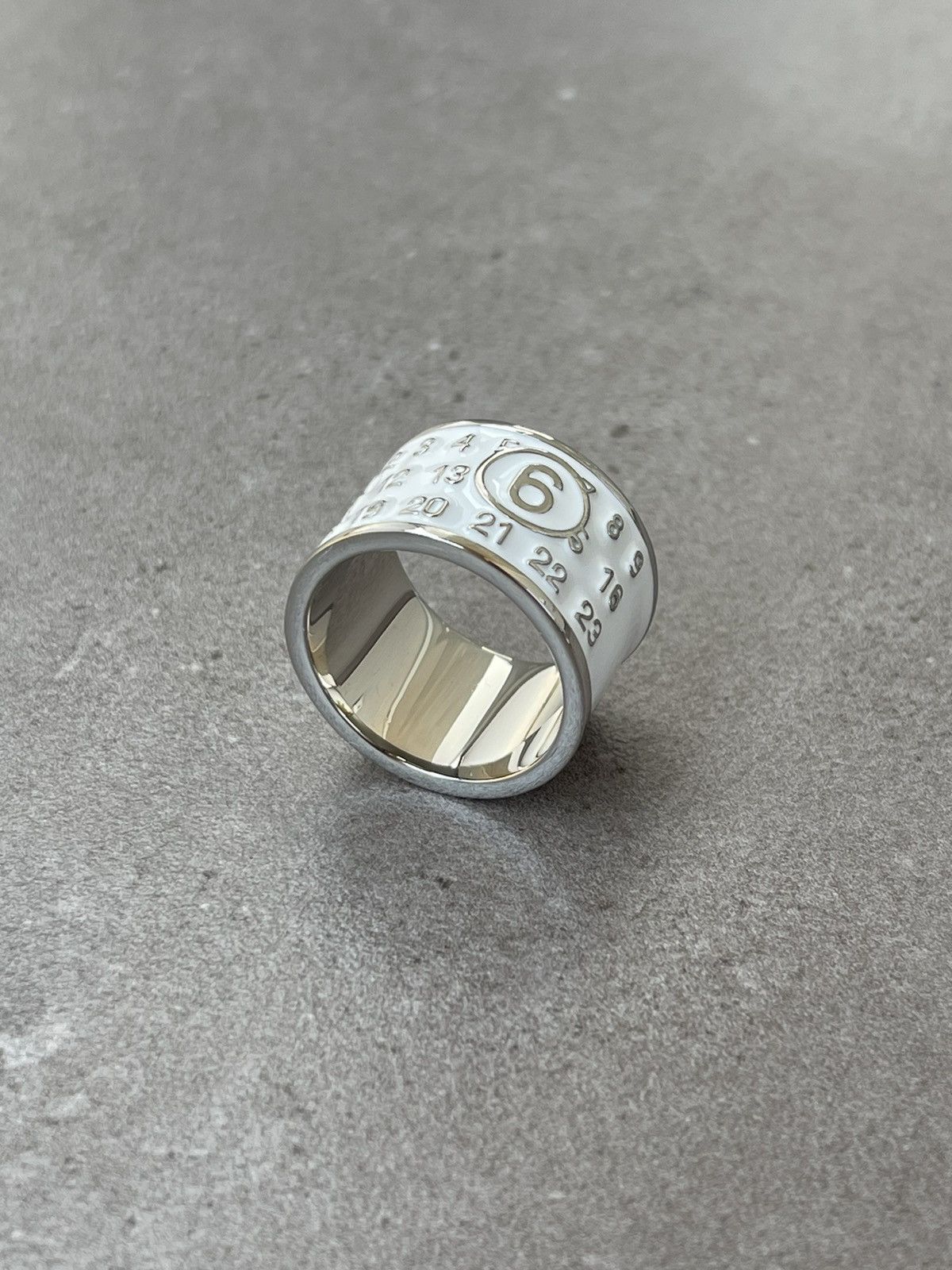 Maison Margiela !DS! SS24 Maison Margiela Numbers Silver White Ring Size ONE SIZE - 6 Thumbnail
