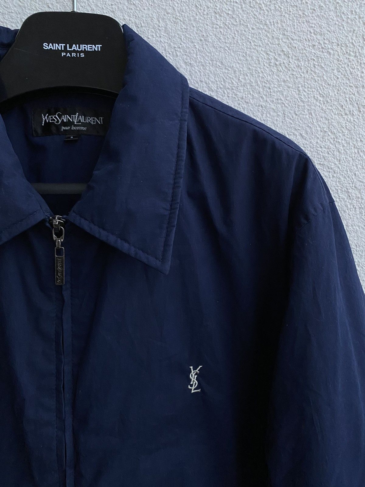 Yves Saint Laurent Warm YSL Jacket Navy Quilted Bomber Size US L / EU 52-54 / 3 - 1 Thumbnail