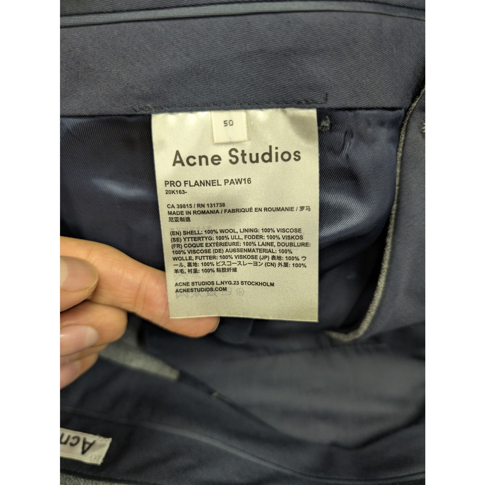Acne Studios o1rshd1 Pro Flannel PAW16 Trouser Causal Pants in Light Grey Size US 34 / EU 50 - 16 Thumbnail