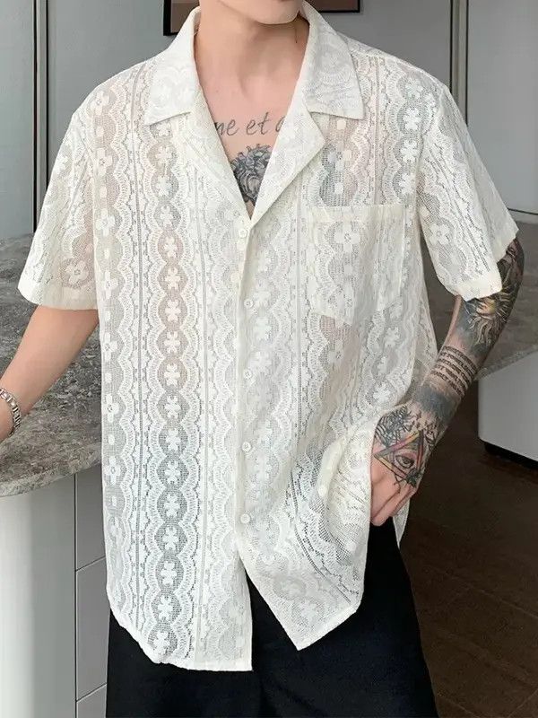 Japanese Brand Mibuki x Kubo Retro design paisley lace cuban collar shirt Size US L / EU 52-54 / 3 - 6 Thumbnail