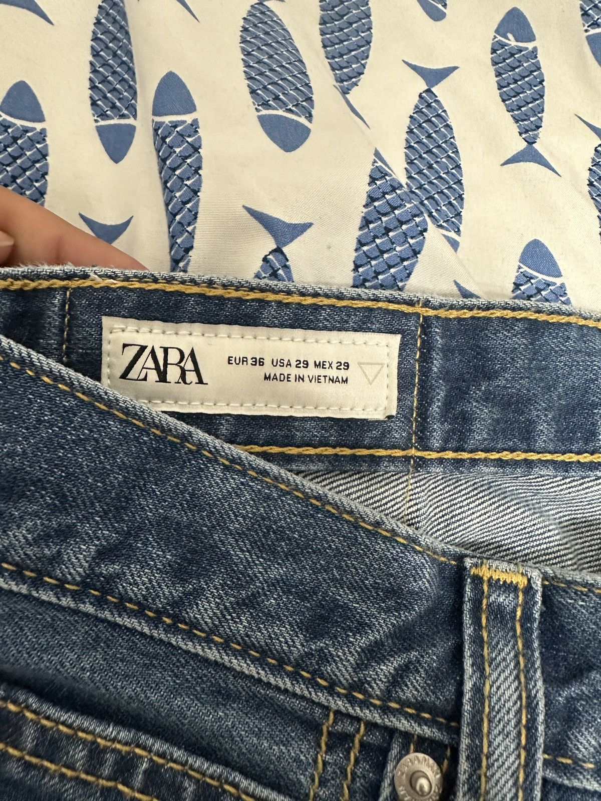Zara Zara Blue Baggy Pants Size US 31 - 3 Thumbnail