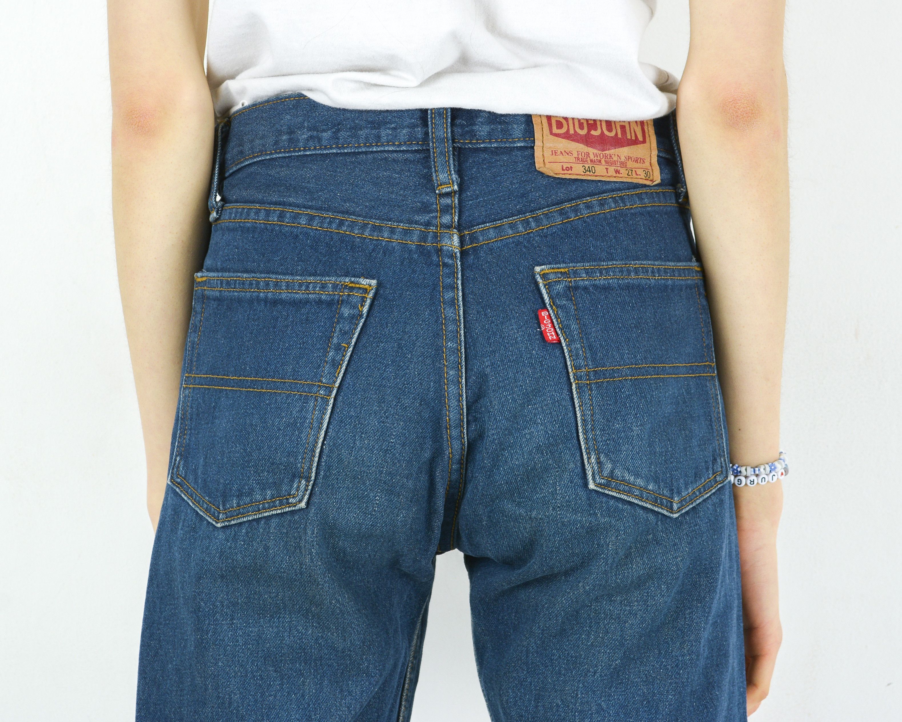 Big John × Vintage 340 W27 L30 Denim Jeans Straight Trousers Pants High Waist Size 27" / US 4 / IT 40 - 5 Thumbnail