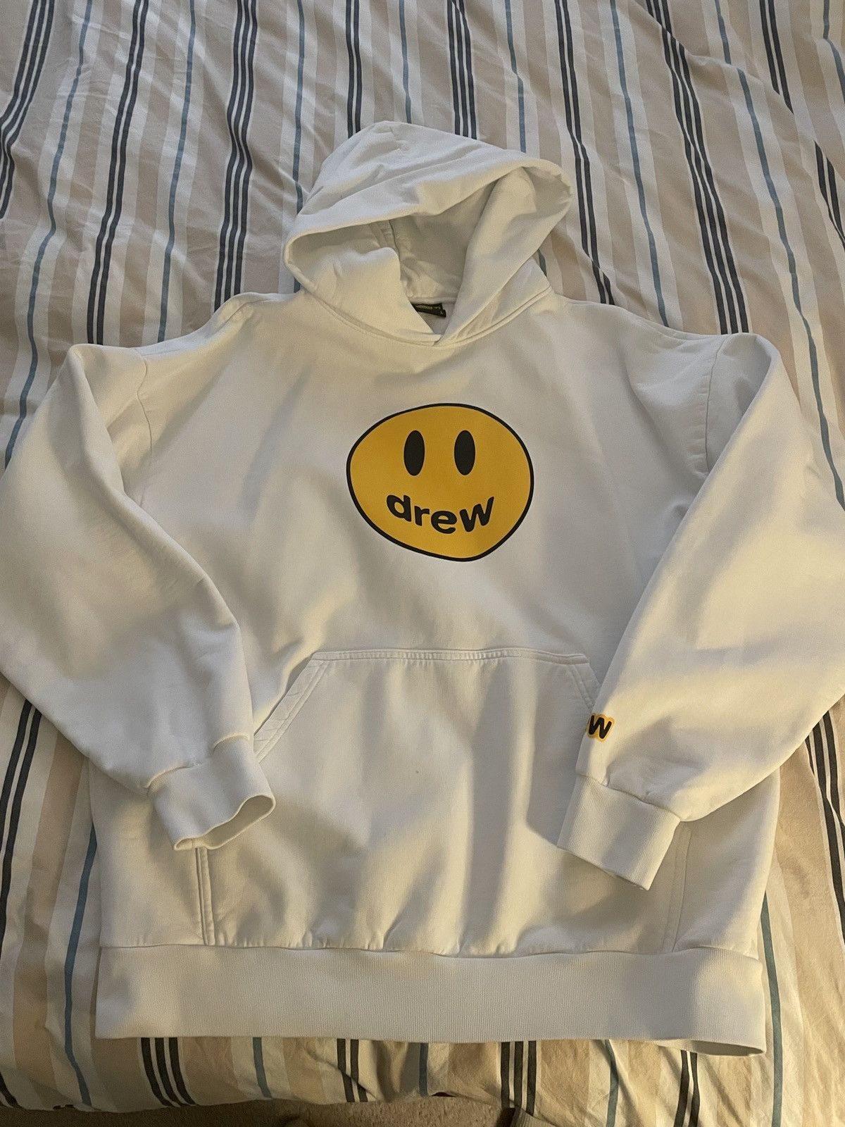 image of Drew House Mascot Smiley Face Hoodie White Size L, Men's