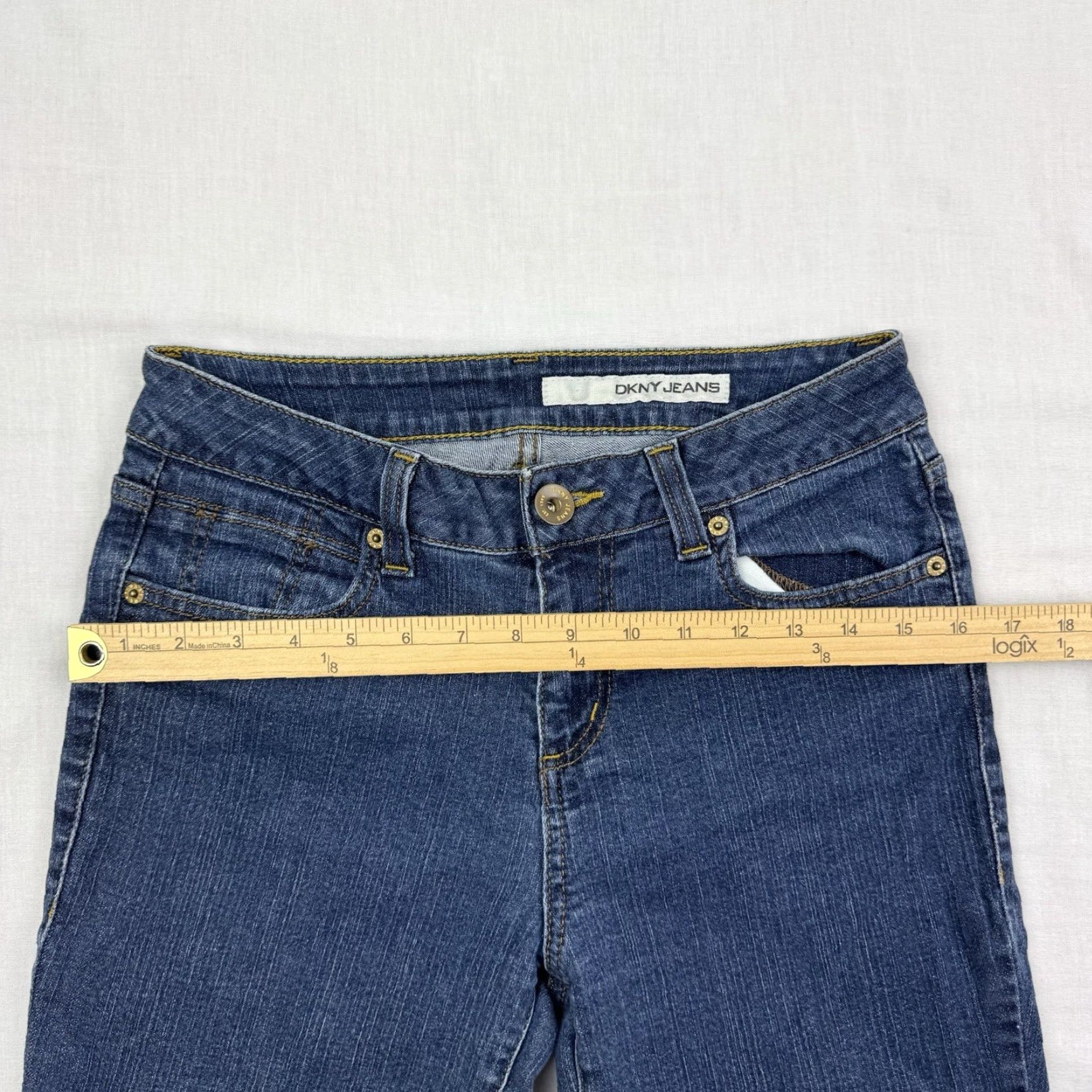 DKNY VINTAGE DKNY Jeans Bootcut Womens 8R Hipster 90s Y2K Blue Cotton Size 30" / US 8 / IT 44 - 6 Thumbnail