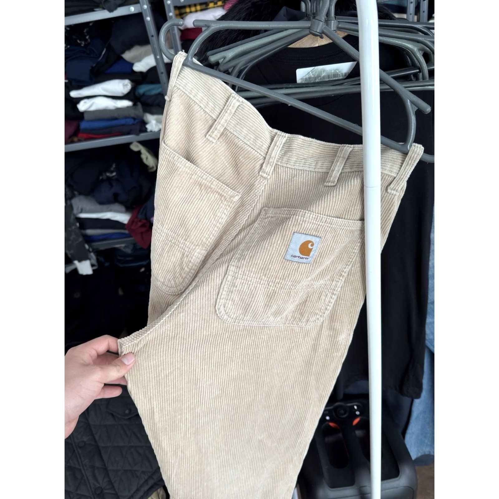 Carhartt Wip VINTAGE Carhartt WIP Corduroy Simple Pants Men Regular S Beige 90s 2000s Streetwear Logo Relaxed 29x32 Size US 29 - 5 Thumbnail