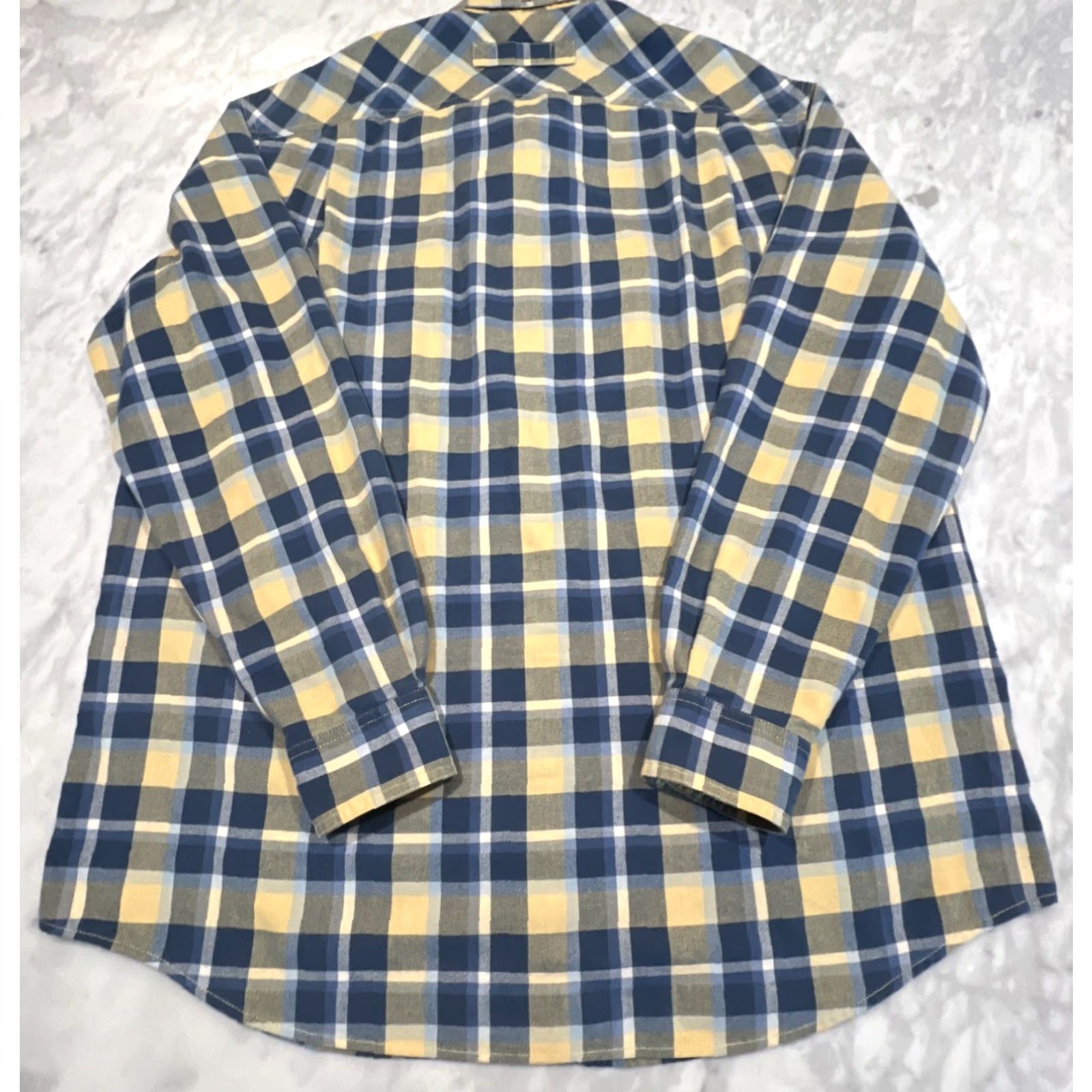 CO Duluth Trading Co Flannel Shirt Mens XL Tall Button-Down Plaid Blue Yellow Pockets Size US XL / EU 56 / 4 - 4 Thumbnail