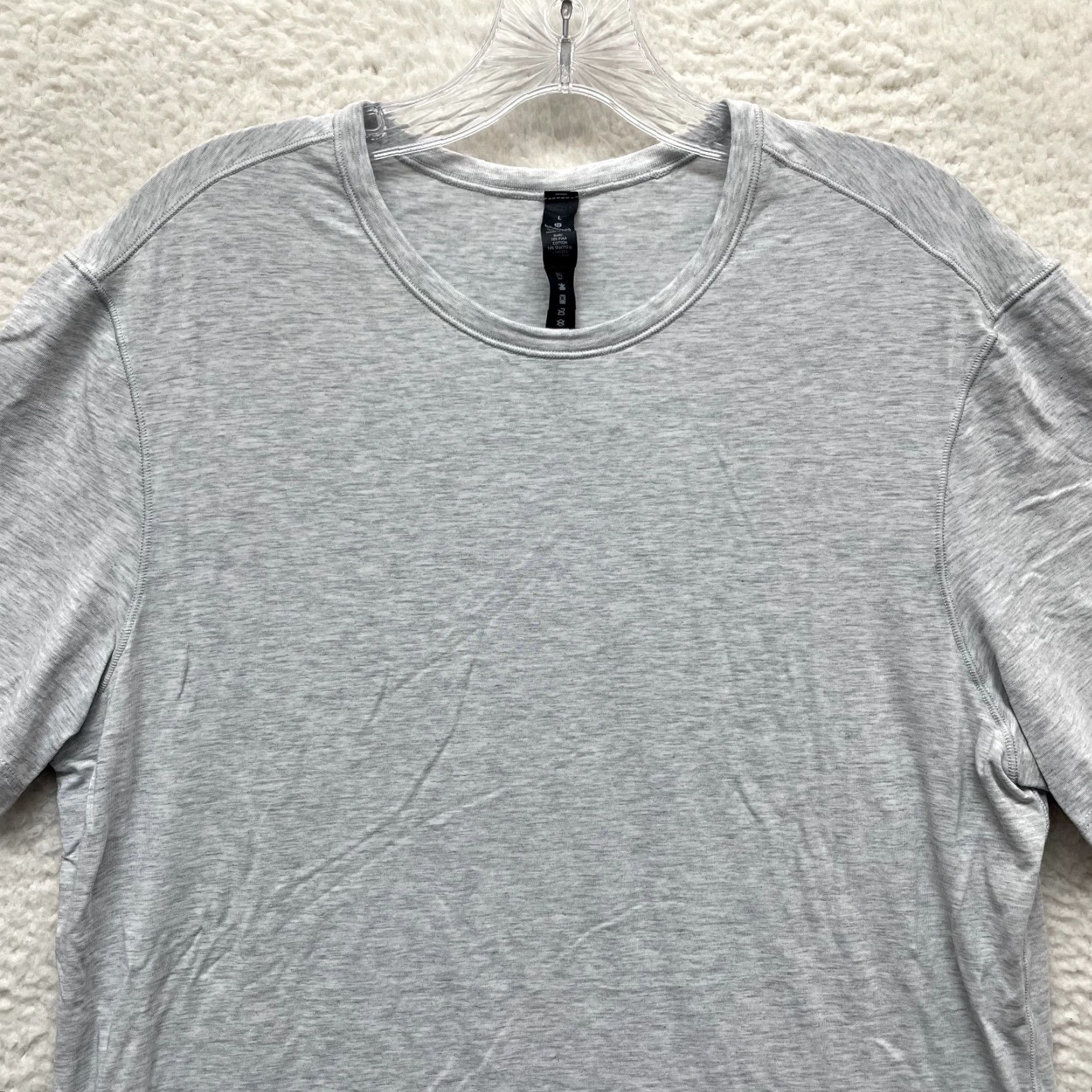 Lululemon Lululemon T-Shirt Large Womens Heather Grey Stretch Workout Activewear Comfort Womens L Gray Size L / US 10 / IT 46 - 3 Thumbnail