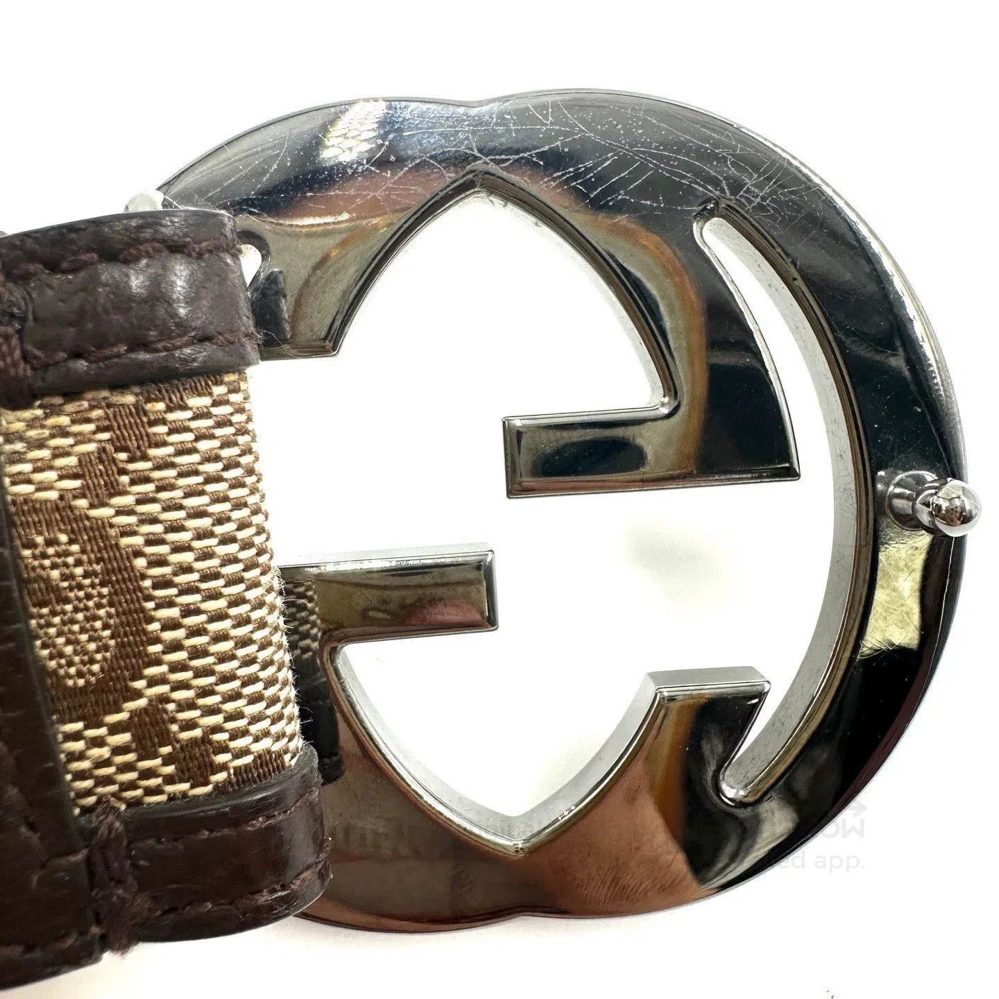 Gucci Gucci Classic Silver Buckle Canvas Belt. Size ONE SIZE - 8 Thumbnail