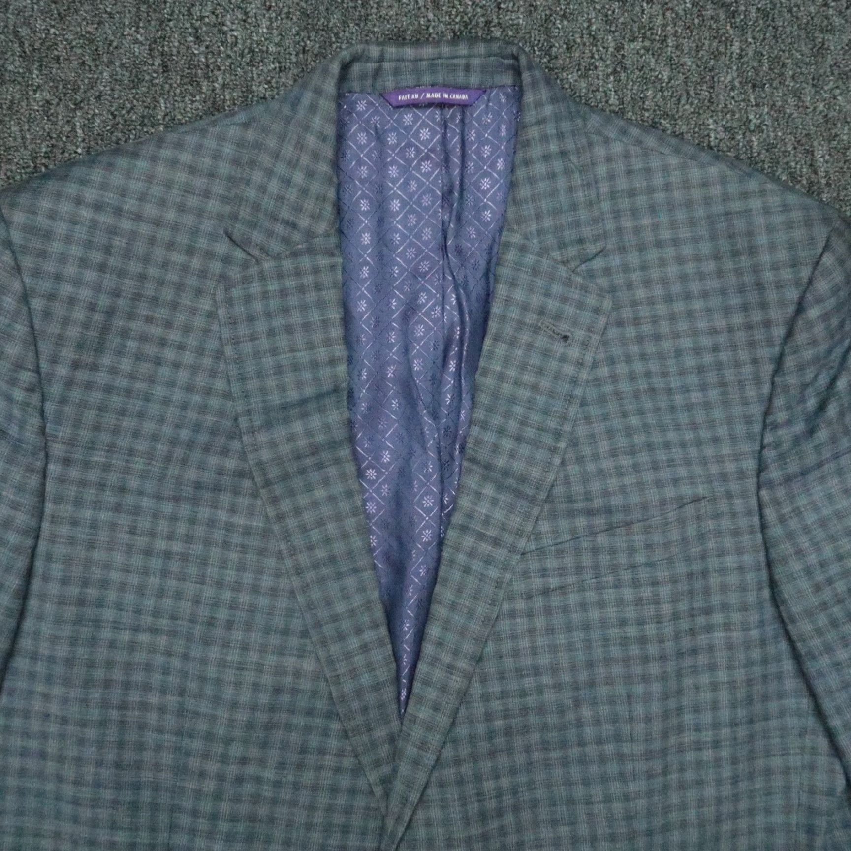 Ted Baker Ted Baker Blazer Mens 42R Gray Blue Endurance Plaid Wool Jacket Size 42R - 2 Thumbnail