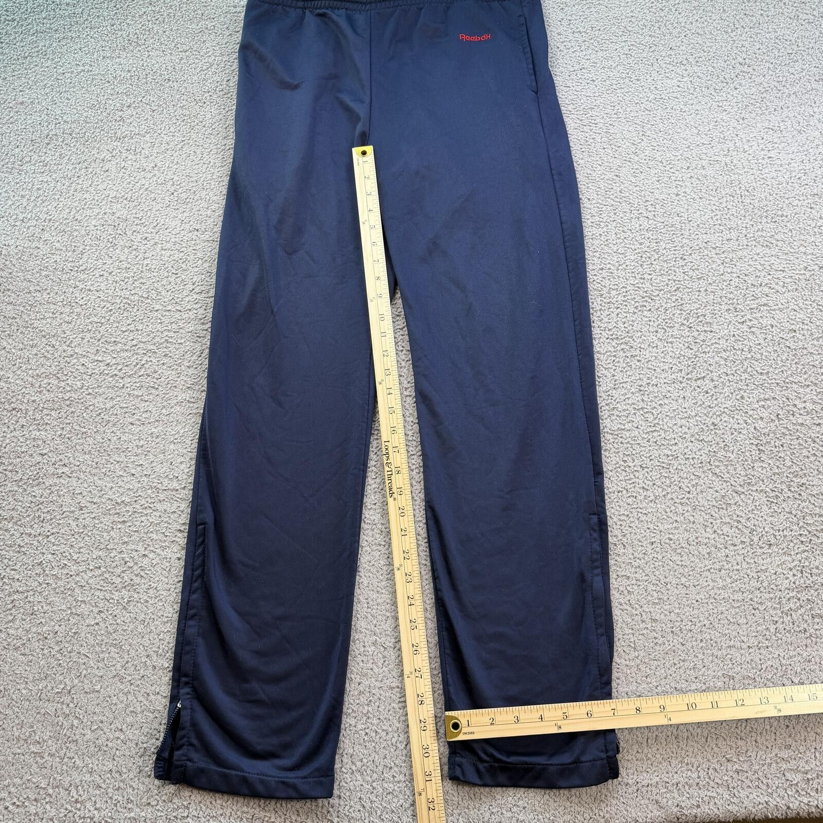 Reebok Vintage 90s Reebok Track Pants Navy Blue Logo Zip Ankle M Size US 32 / EU 48 - 5 Thumbnail