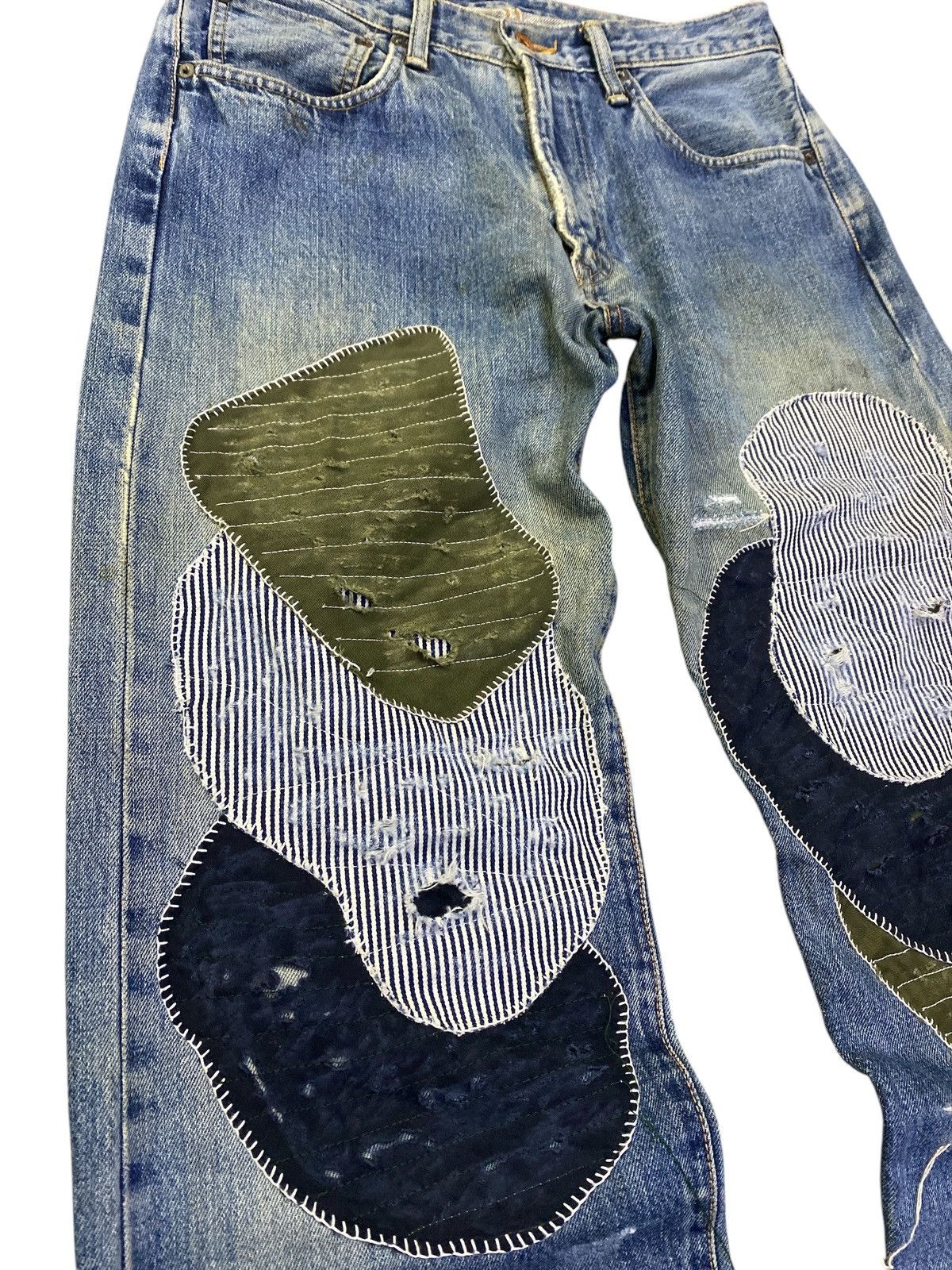 Edwin × Vintage Vintage Edwin 505x Patchwork Denim Selvedge Size US 32 / EU 48 - 5 Thumbnail