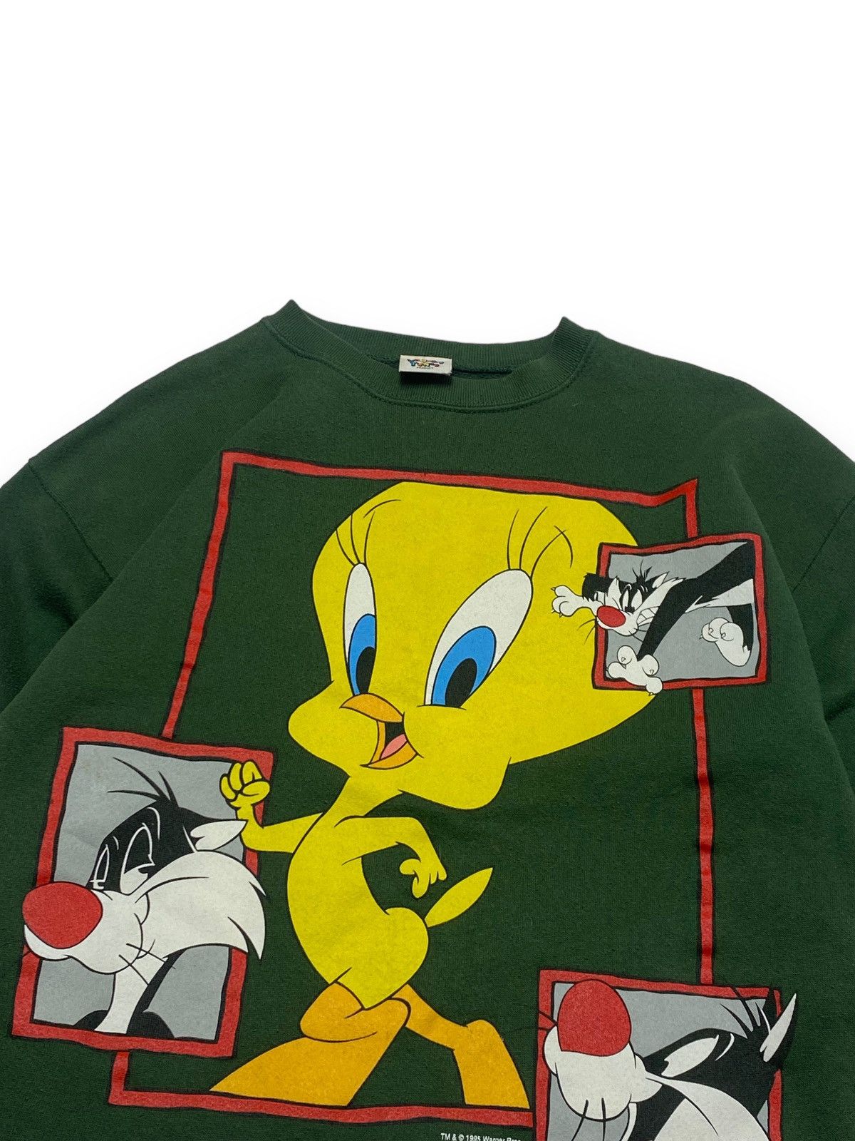 Disney 1995 Vintage DISNEY LOONEY TUNES Cropped Sweatshirt Big Logo Size US M / EU 48-50 / 2 - 2 Thumbnail