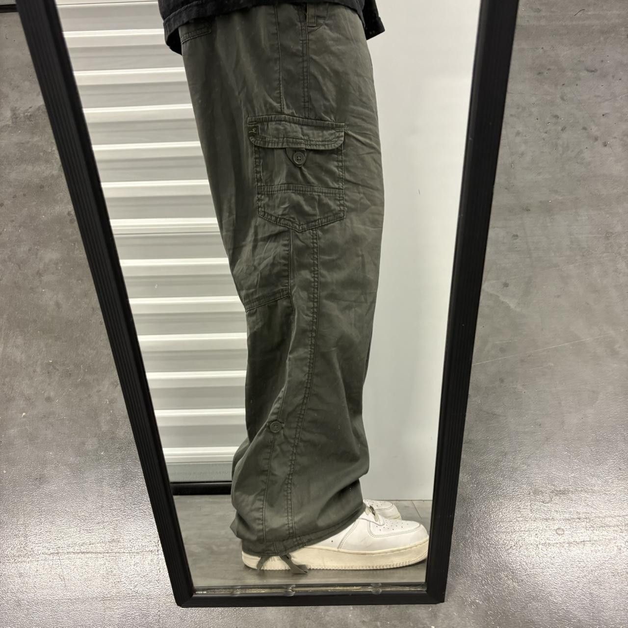 Vintage Crazy Vintage Y2K/2000s Super Baggy Grey Cargo Pants With Adjustable Waist! Size US 34 / EU 50 - 2 Thumbnail
