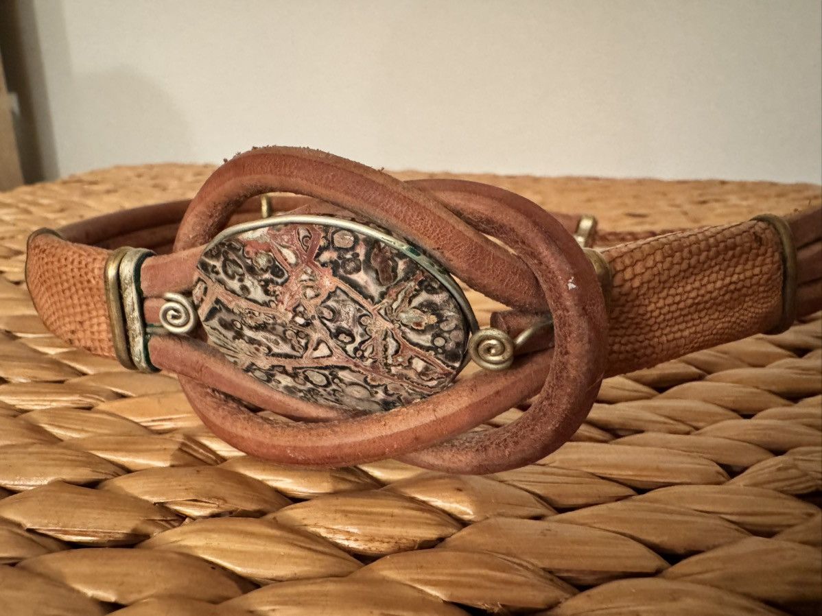 Native Native Leather & Snakeskin handmade belt Size ONE SIZE - 6 Thumbnail