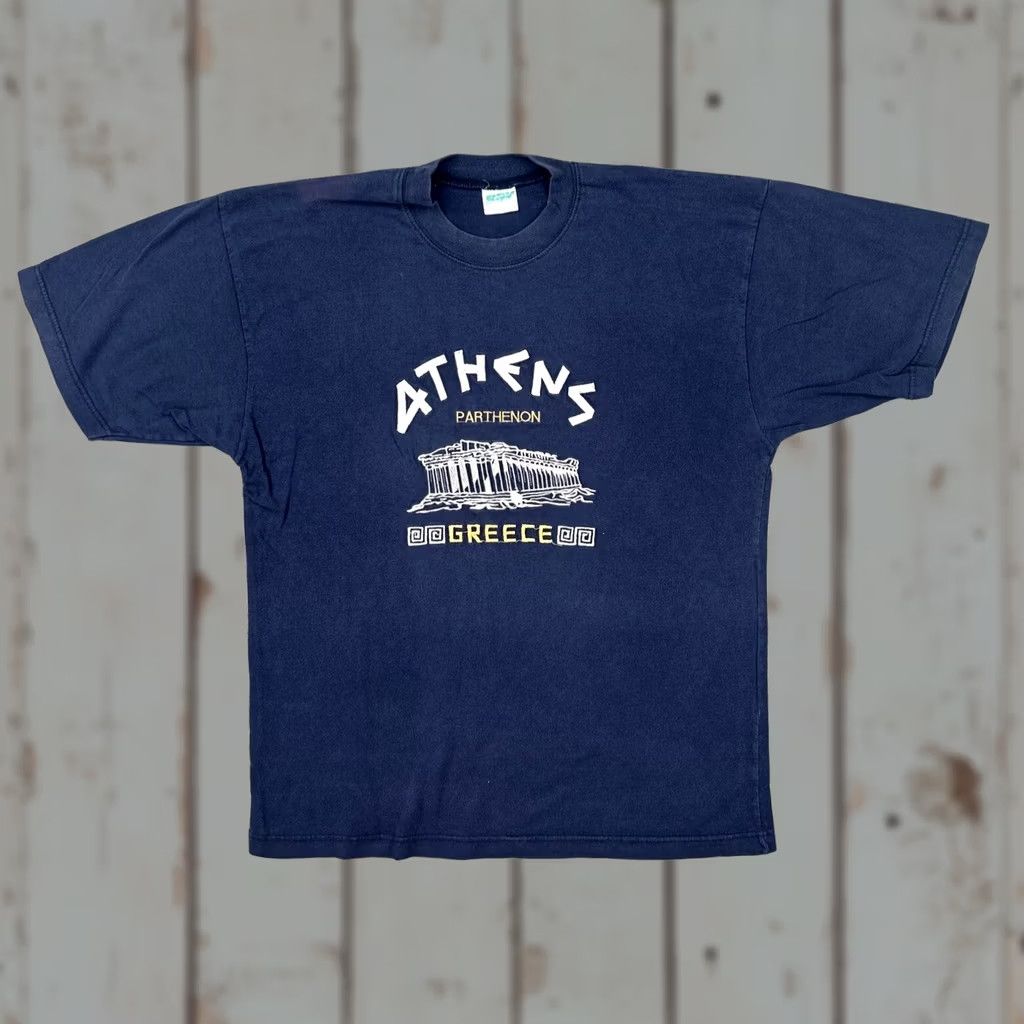 J Brand VINTAGE SAK T Shirt Athens Parthenon Greece Embroidered Blue M Mens Size US M / EU 48-50 / 2 - 1 Thumbnail
