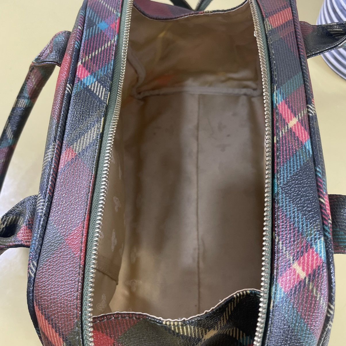 Vivienne Westwood VIVIENNE WESTWOOD TARTAN LEATHER VINYL BOWLER BAG Size ONE SIZE - 5 Thumbnail