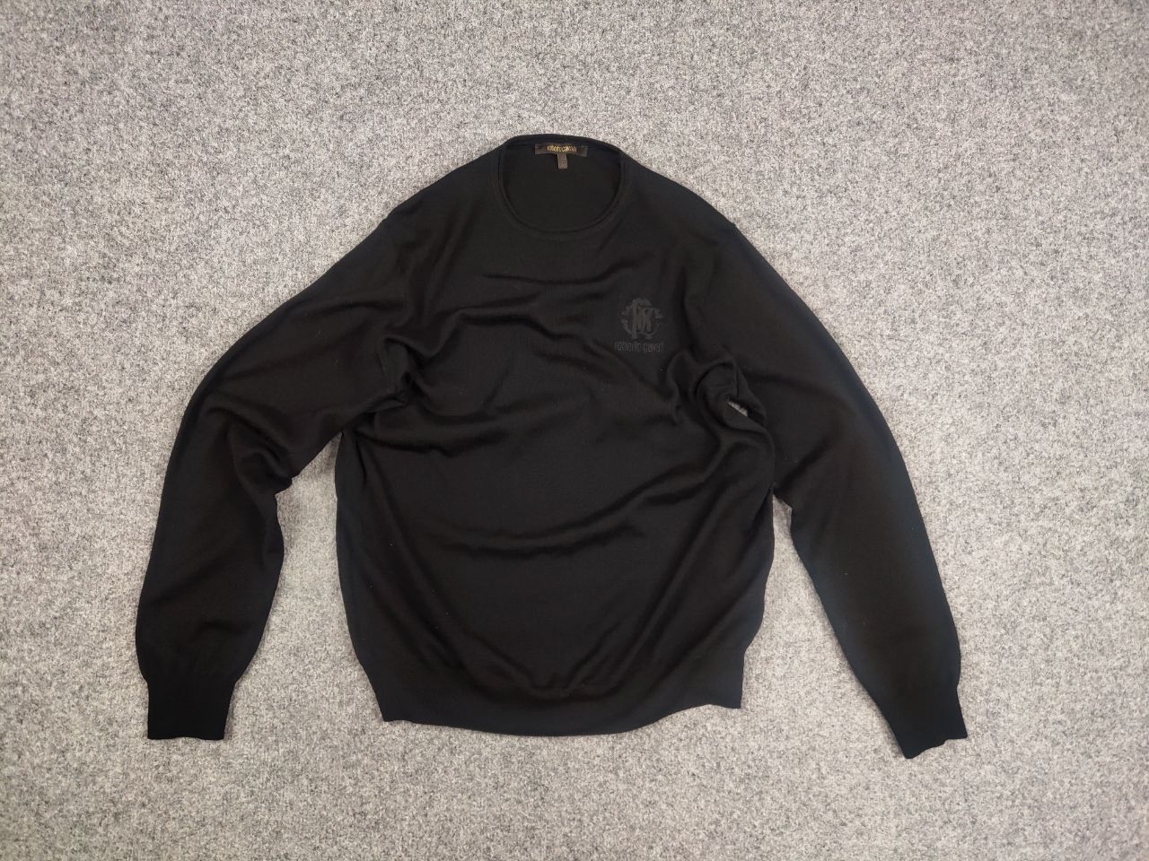 Roberto Cavalli Roberto Cavalli Lana Wool Classic Logo Black Light Sweater Size US M / EU 48-50 / 2 - 12 Thumbnail