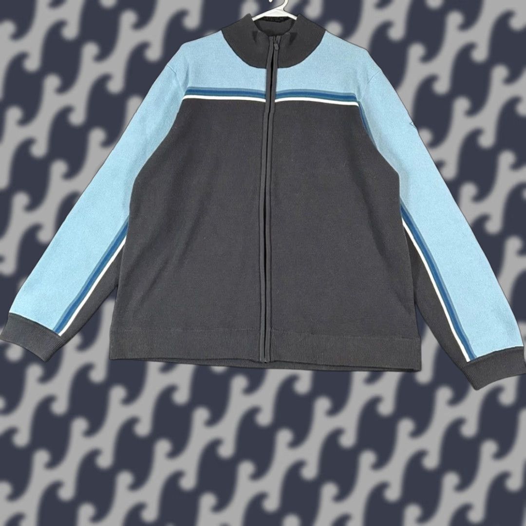 Mossimo VINTAGE Mossimo Mens Full Zip Sweater Jacket Blue Gray Stripes Size XXL Size US XXL / EU 58 / 5 - 1 Thumbnail