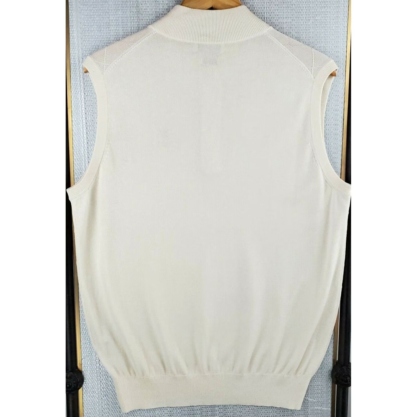 Peter Millar VINTAGE Rare Peter Millar Loch Lomond Golf Club Silk/Cotton/Cashmere Diamond Woven 1/4 Zip Sweater Vest Size US S / EU 44-46 / 1 - 4 Thumbnail