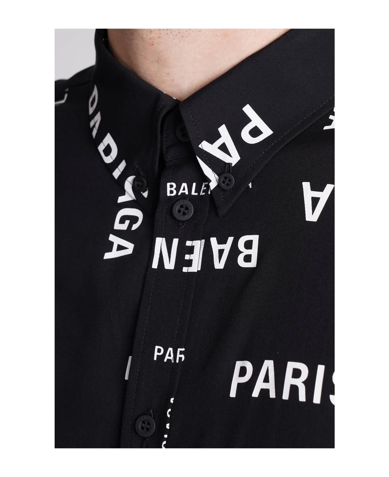 Balenciaga o1mt1gz0924 Bal Paris Allover Minimal Shirt Large Fit White Size US S / EU 44-46 / 1 - 4 Thumbnail