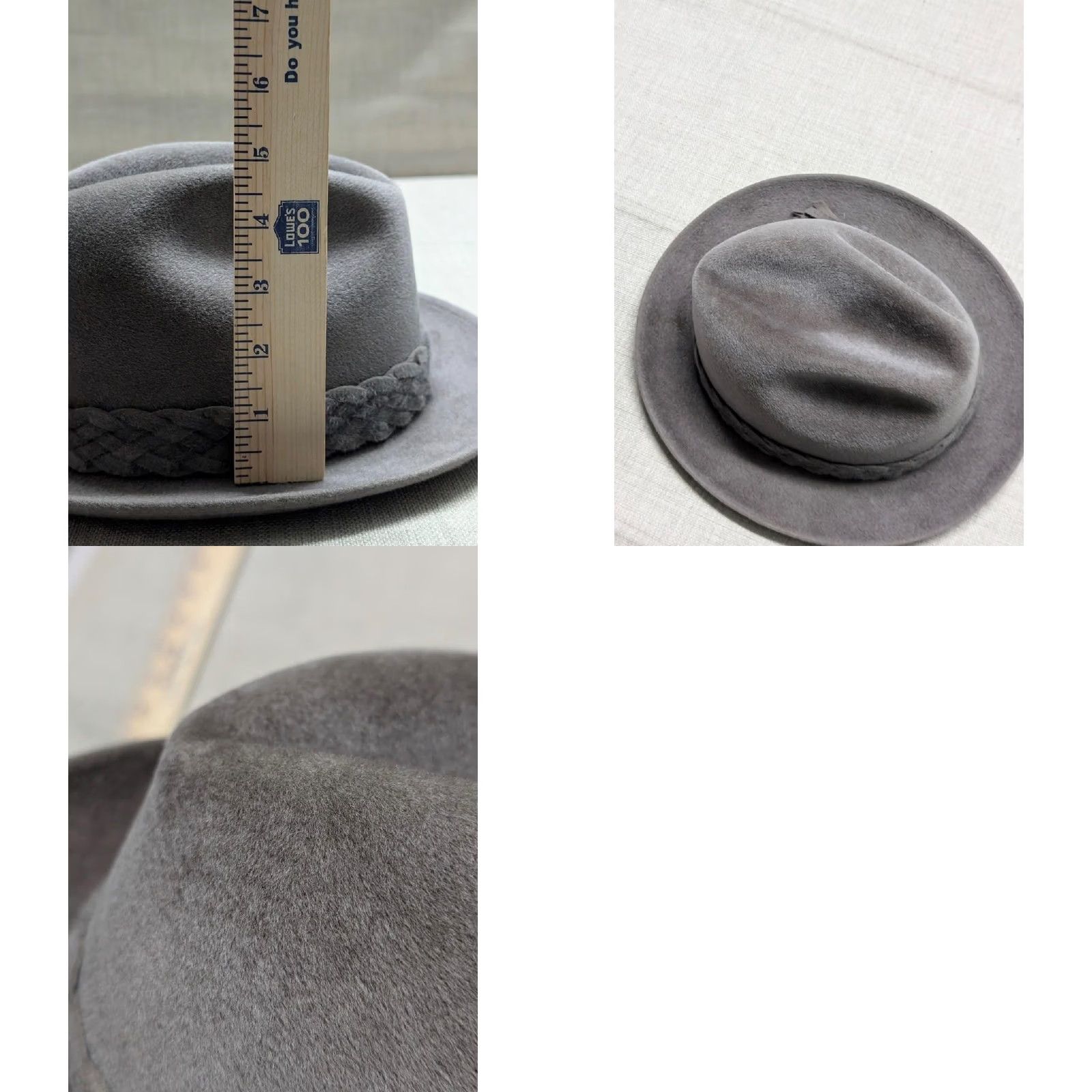 Stetson VINTAGE Stetson Fedora Hat (Top Hat) Fur Felt gray 7-1/8 Canada Men Imperial Hat Size US M / EU 48-50 / 2 - 10 Thumbnail